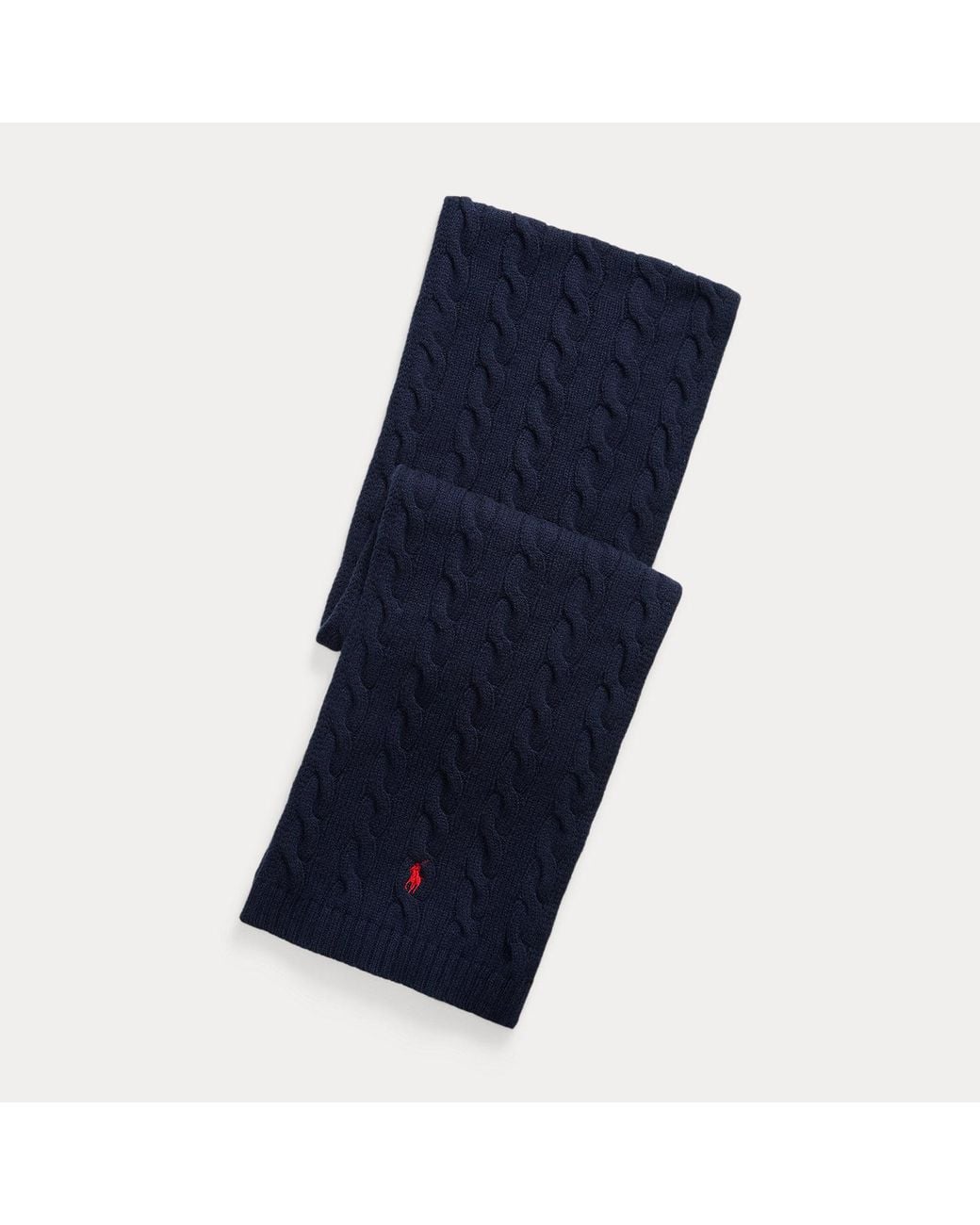 Polo Ralph Lauren Blue Cable-Knit Wool-Cashmere Scarf for men