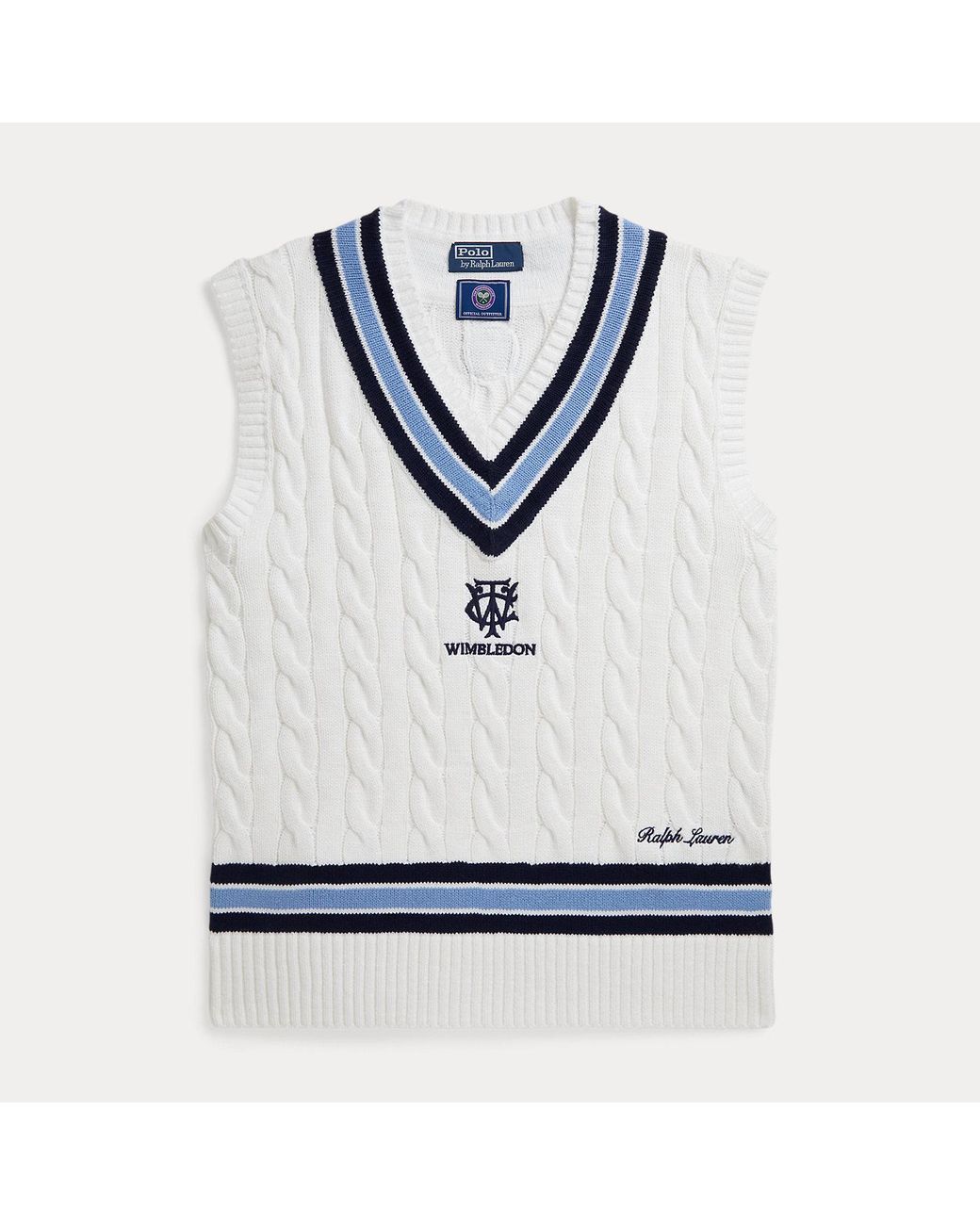 Polo Ralph Lauren Gray Wimbledon Cricket Sleeveless Jumper for men