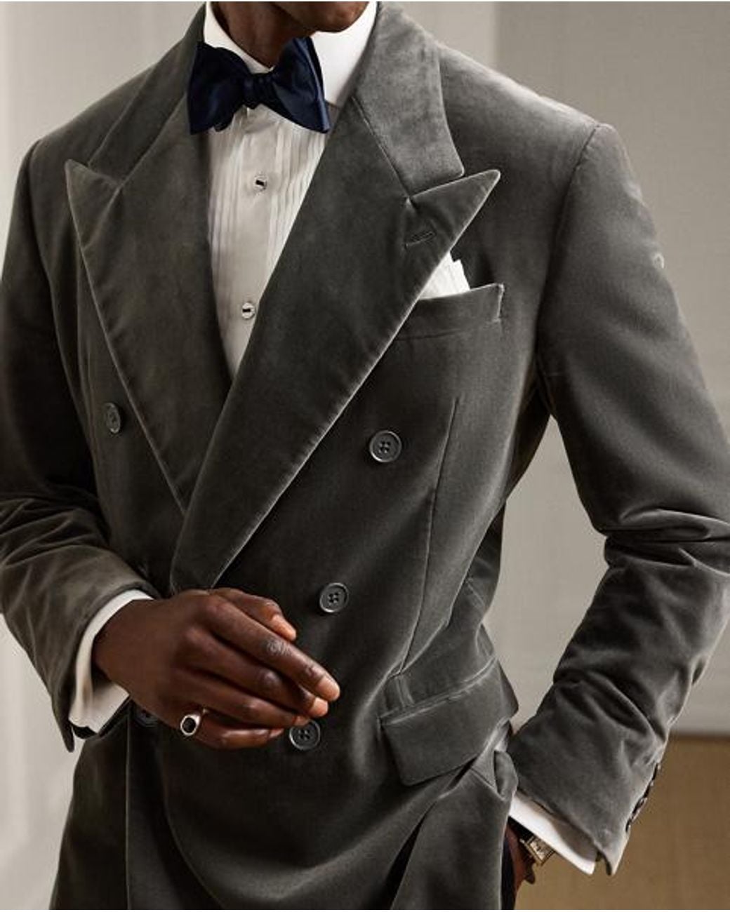 Ralph Lauren Gray Ralph Lauren Glenn Hand-Tailored Velvet Jacket for men