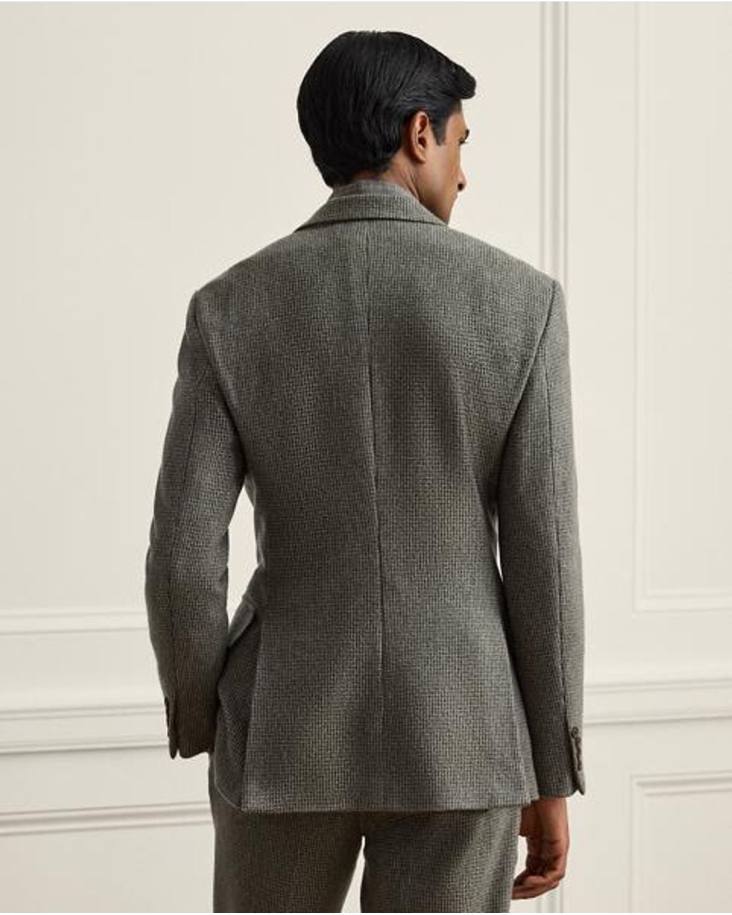 Ralph Lauren Gray Kent Hand-Tailored Tick-Weave Jacket for men