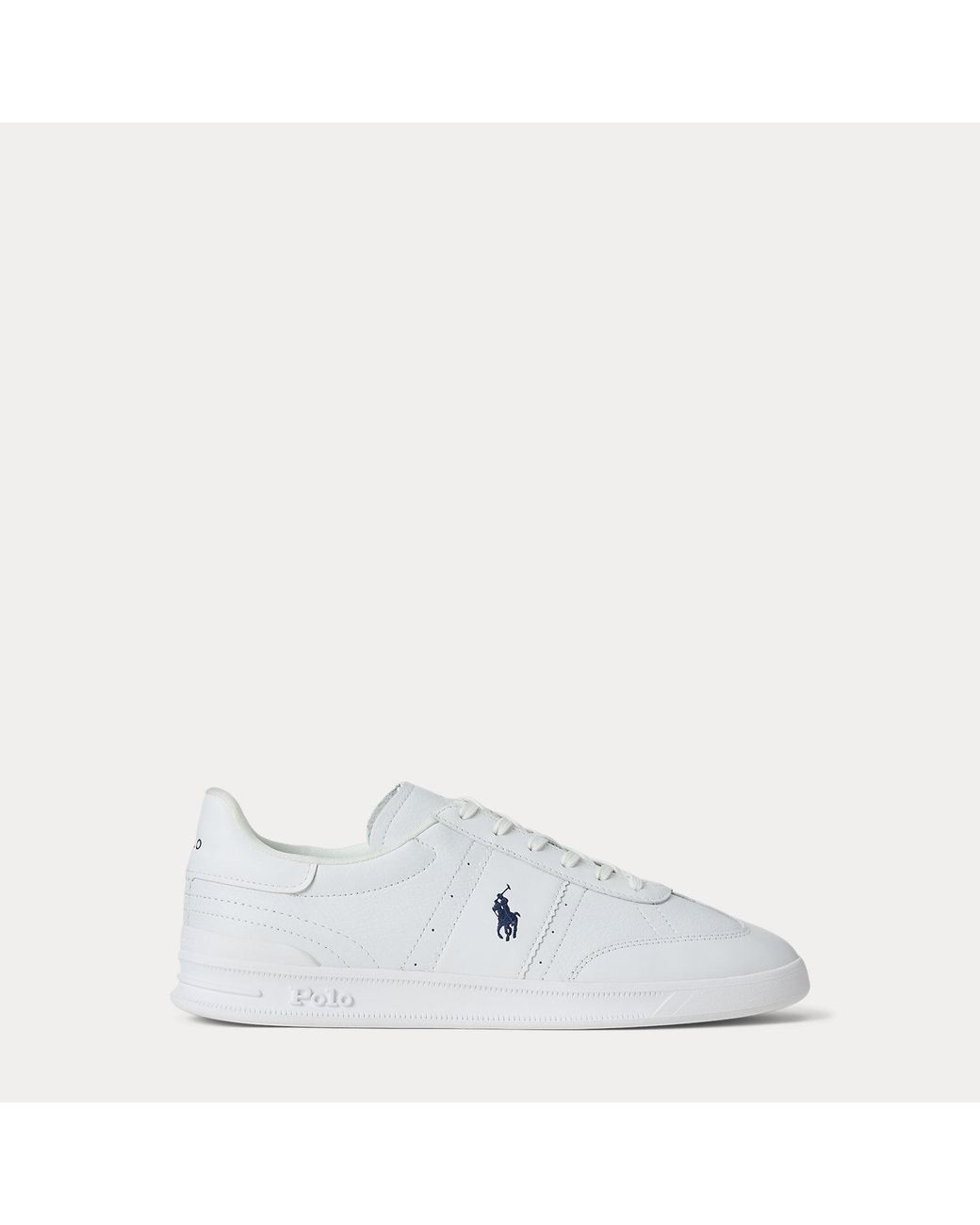 Polo Ralph Lauren White Heritage Aera Leather Trainer for men