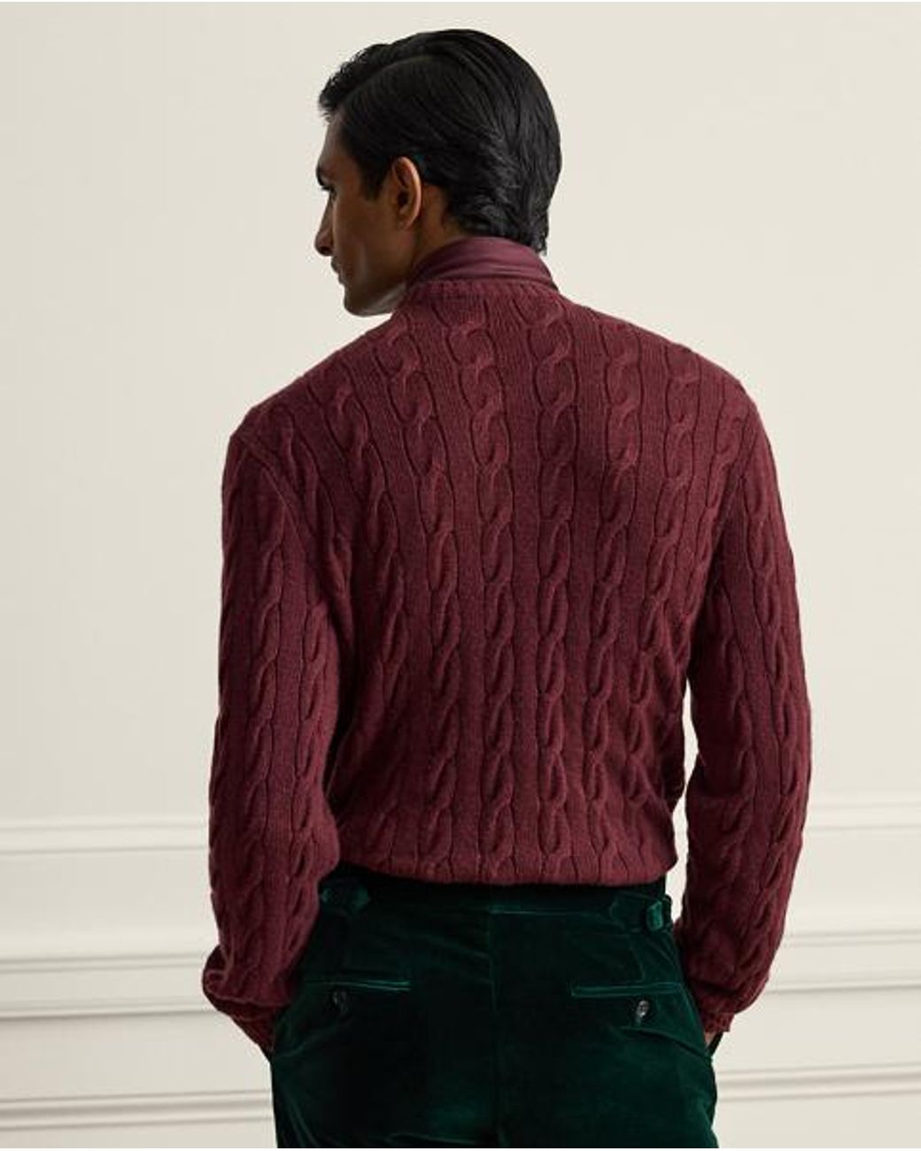 Ralph Lauren Red Cable-Knit Cashmere Jumper for men