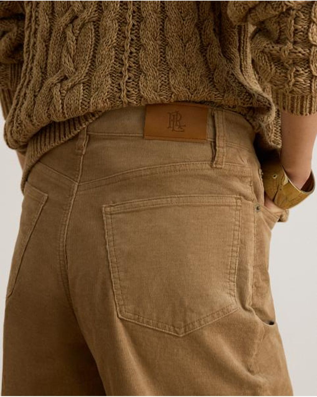 Ralph Lauren Natural Corduroy High-Rise Super Wide-Leg Pant