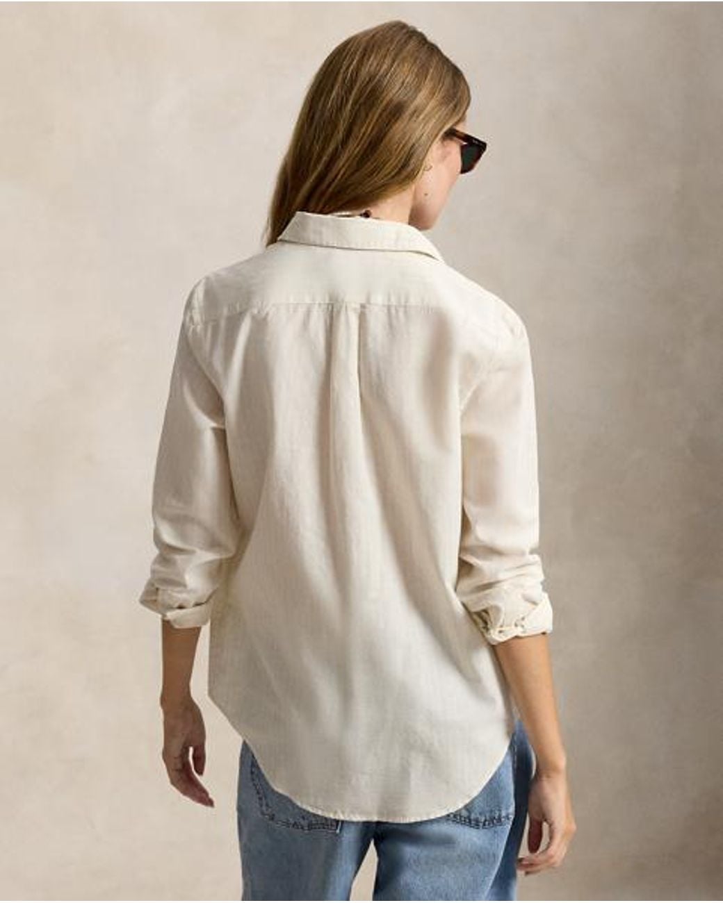Polo Ralph Lauren Natural Classic Fit Striped Cotton-Linen Shirt