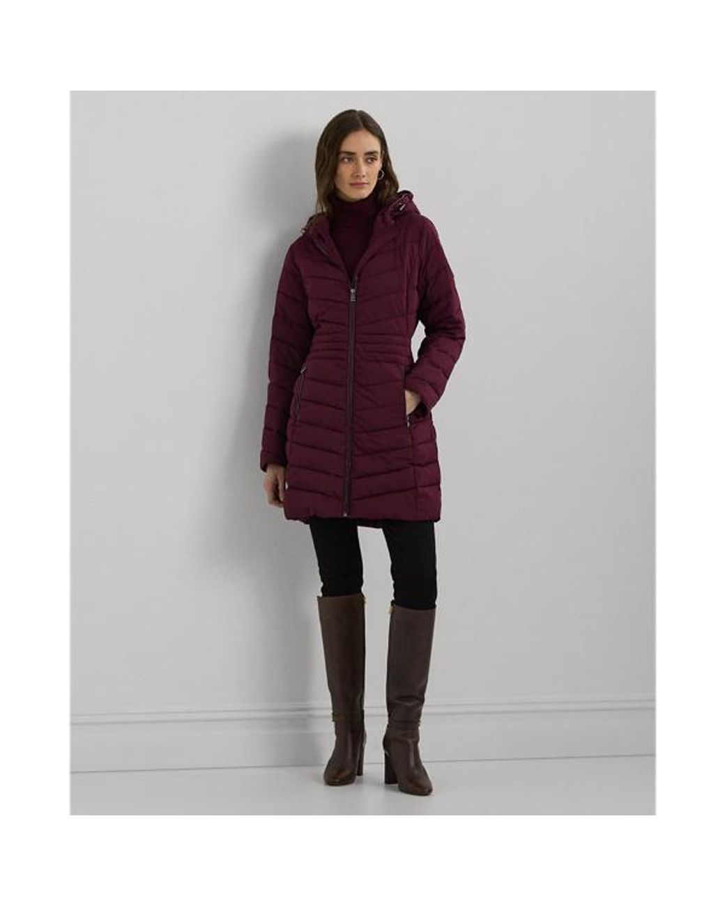 Ralph lauren chevron quilted down jacket shop