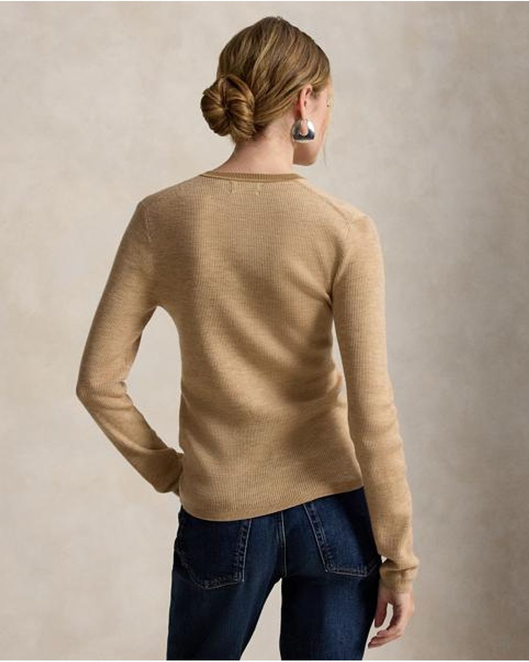 Polo Ralph Lauren Natural Rib-Knit Wool Cardigan