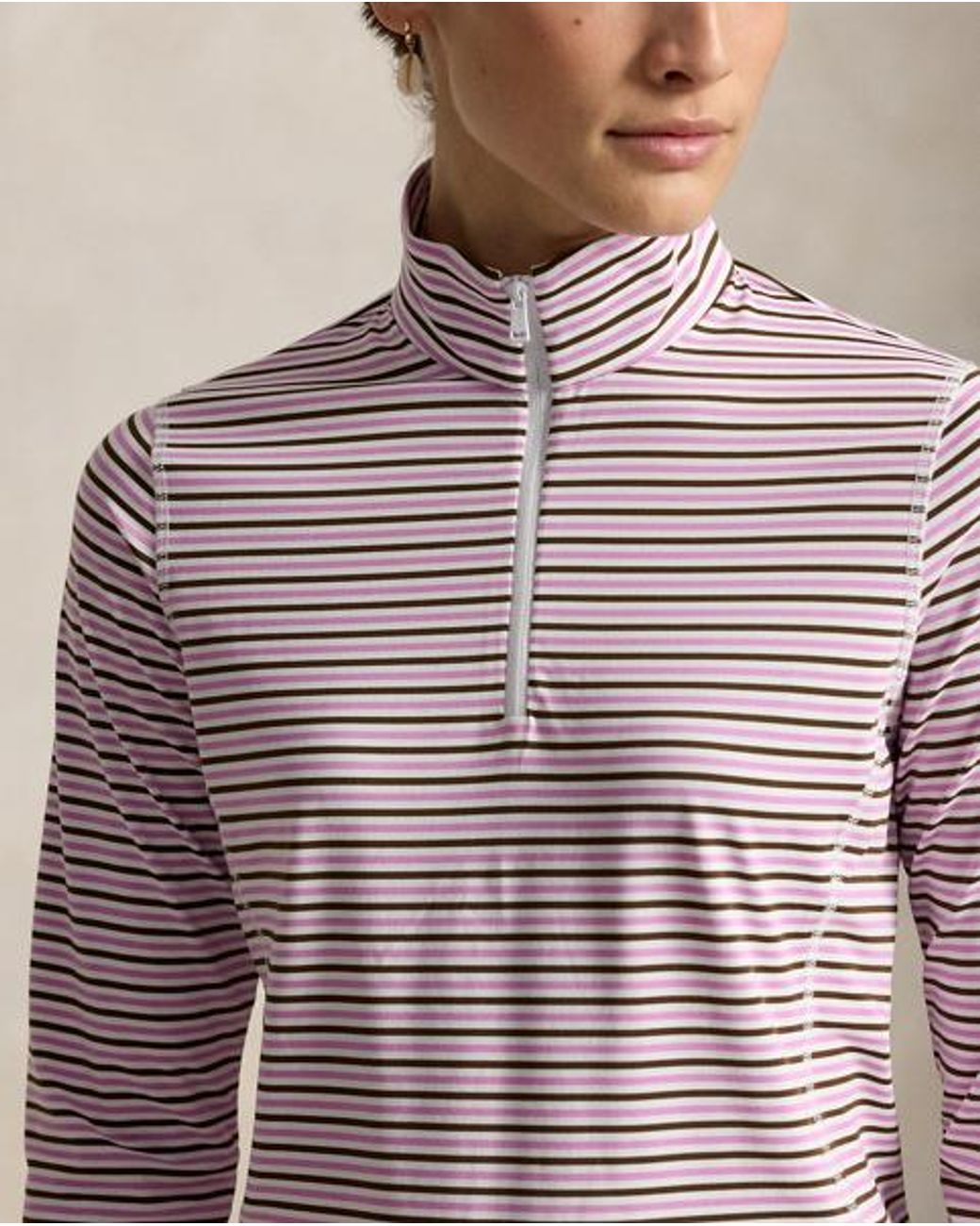 Ralph Lauren Purple Gestreifter Performance-Pullover