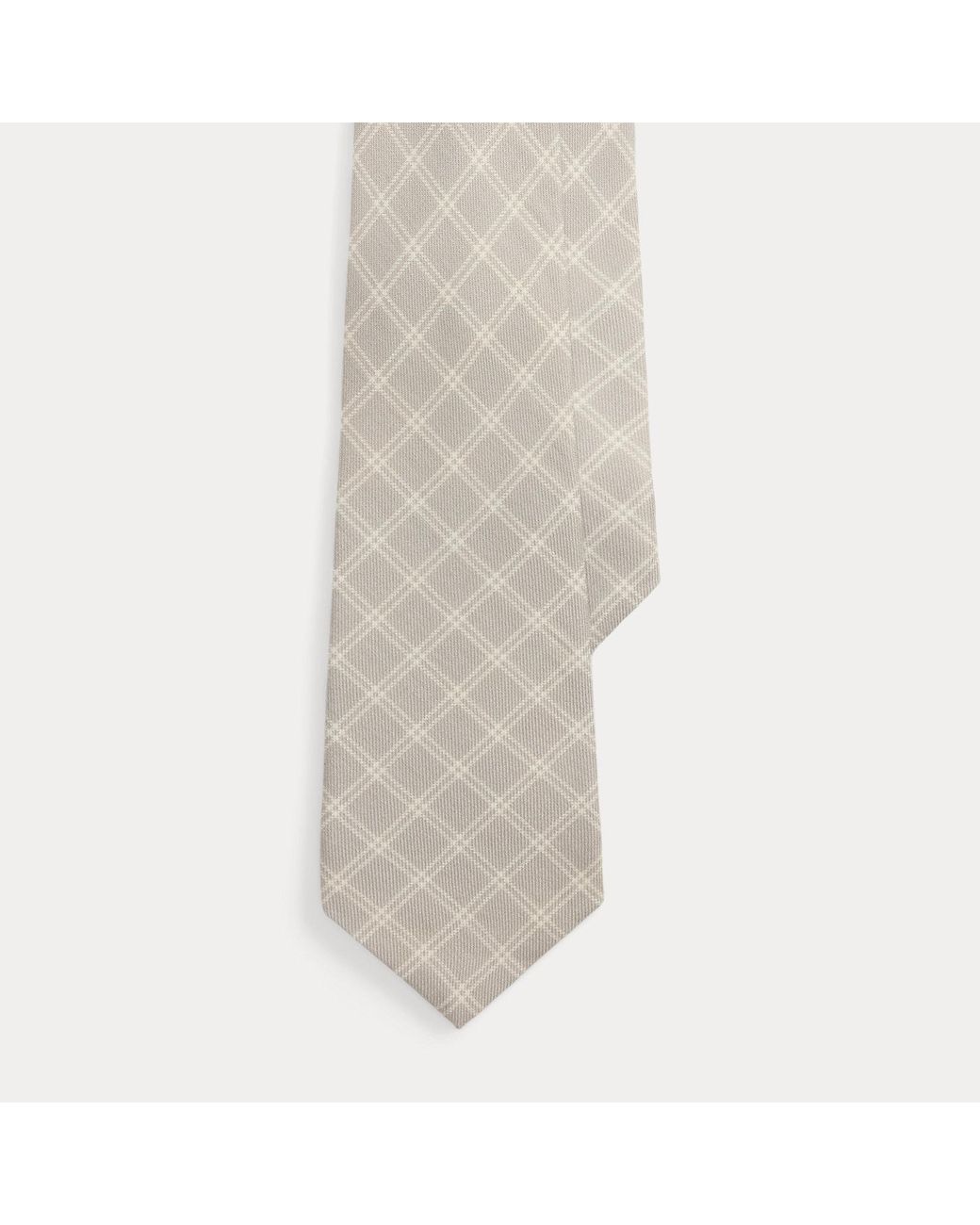 Ralph Lauren Natural Windowpane Cashmere-Silk Tie for men