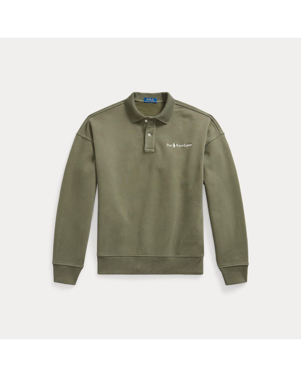 Polo Ralph Lauren Green Relaxed Fit Logo Collared Sweatshirt for men