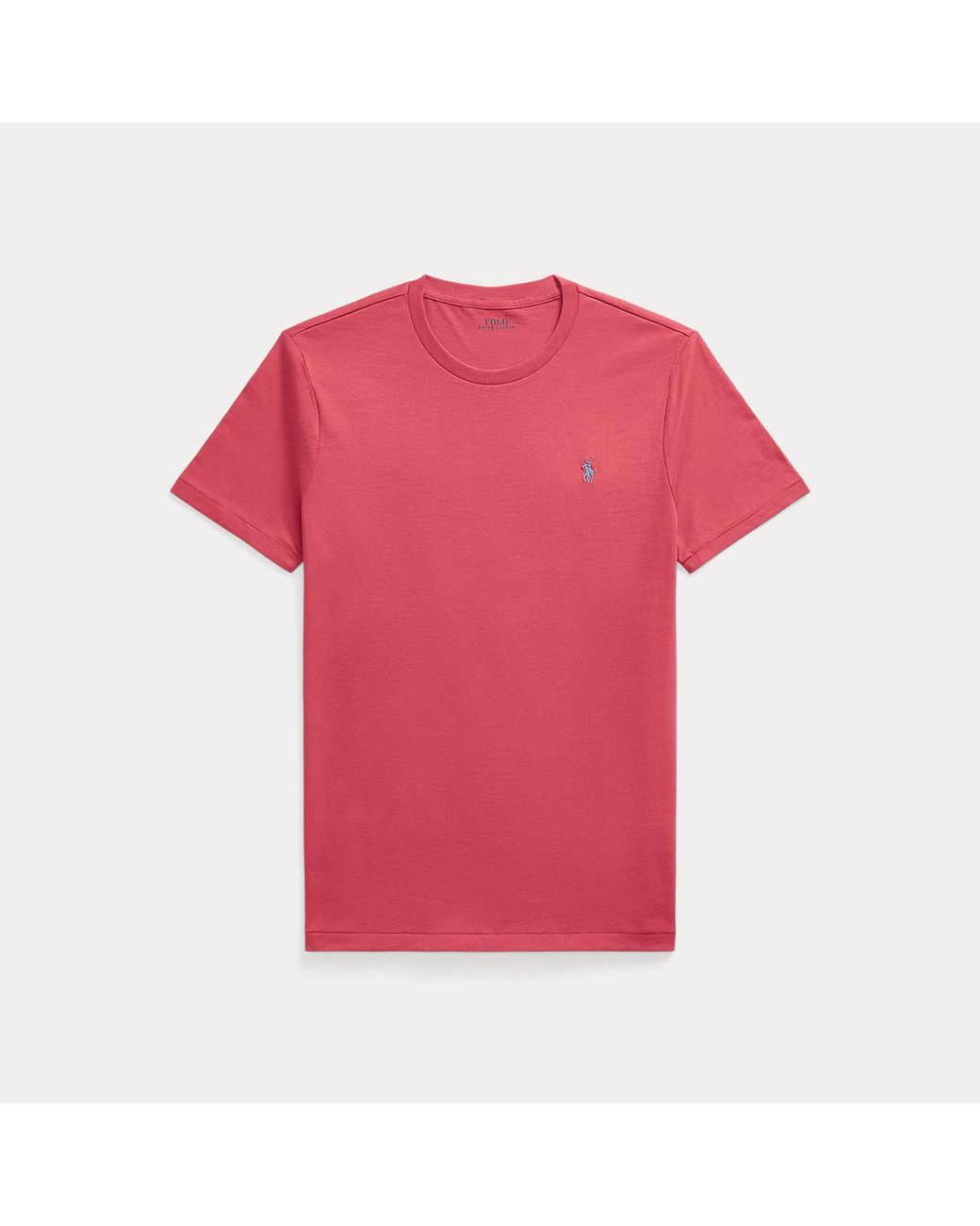 Polo Ralph Lauren Red Custom Slim Fit Jersey Crewneck T-Shirt for men