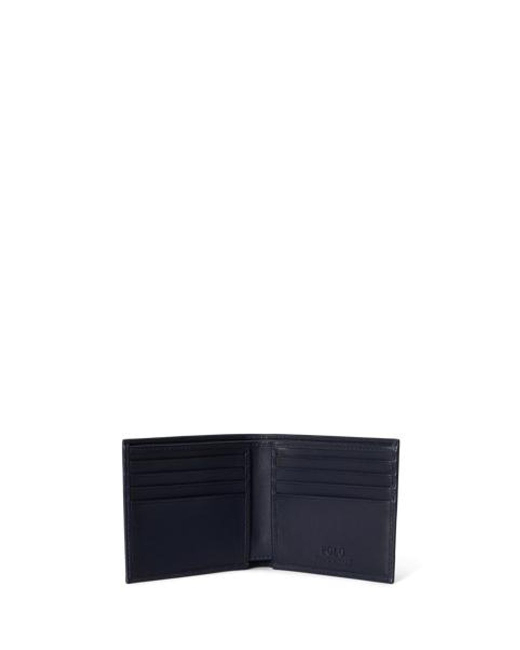 Polo Ralph Lauren Blue Polo Bear Leather Billfold Wallet for men