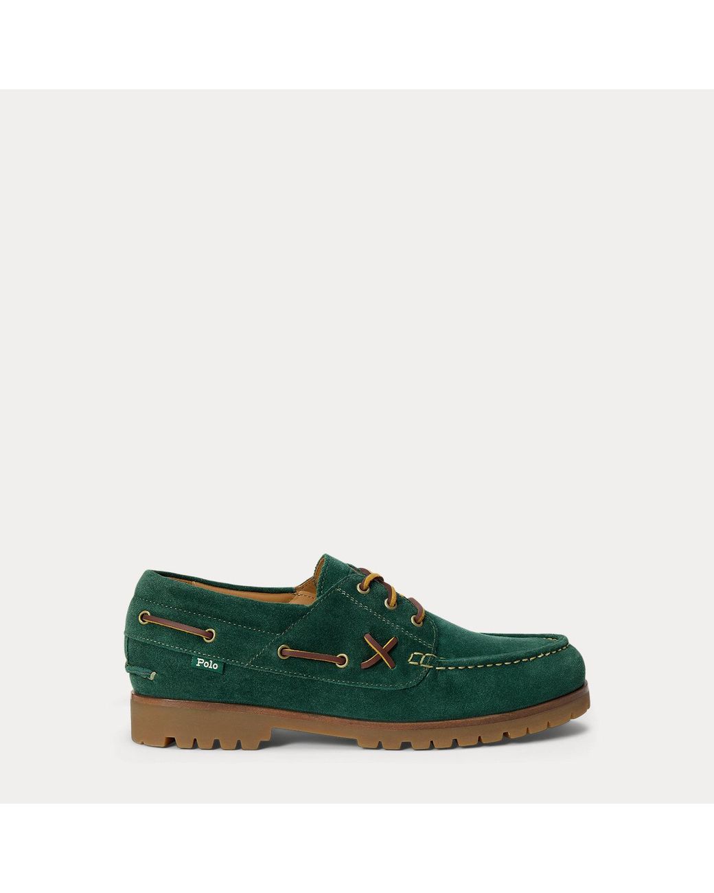 Polo Ralph Lauren Green Ranger Suede Boat Shoe for men