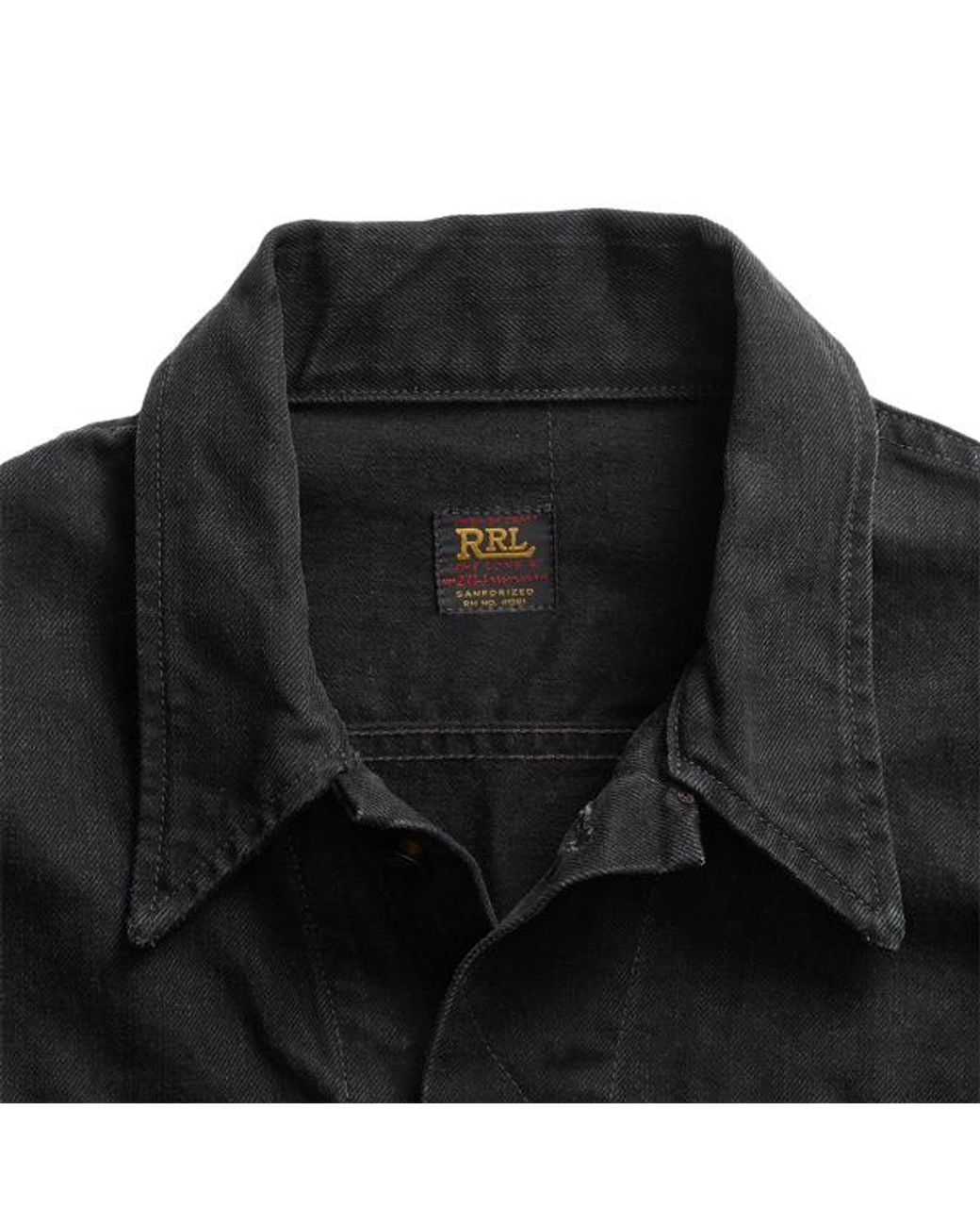 RRL Worn-in Black Denim Trucker Jacket for men