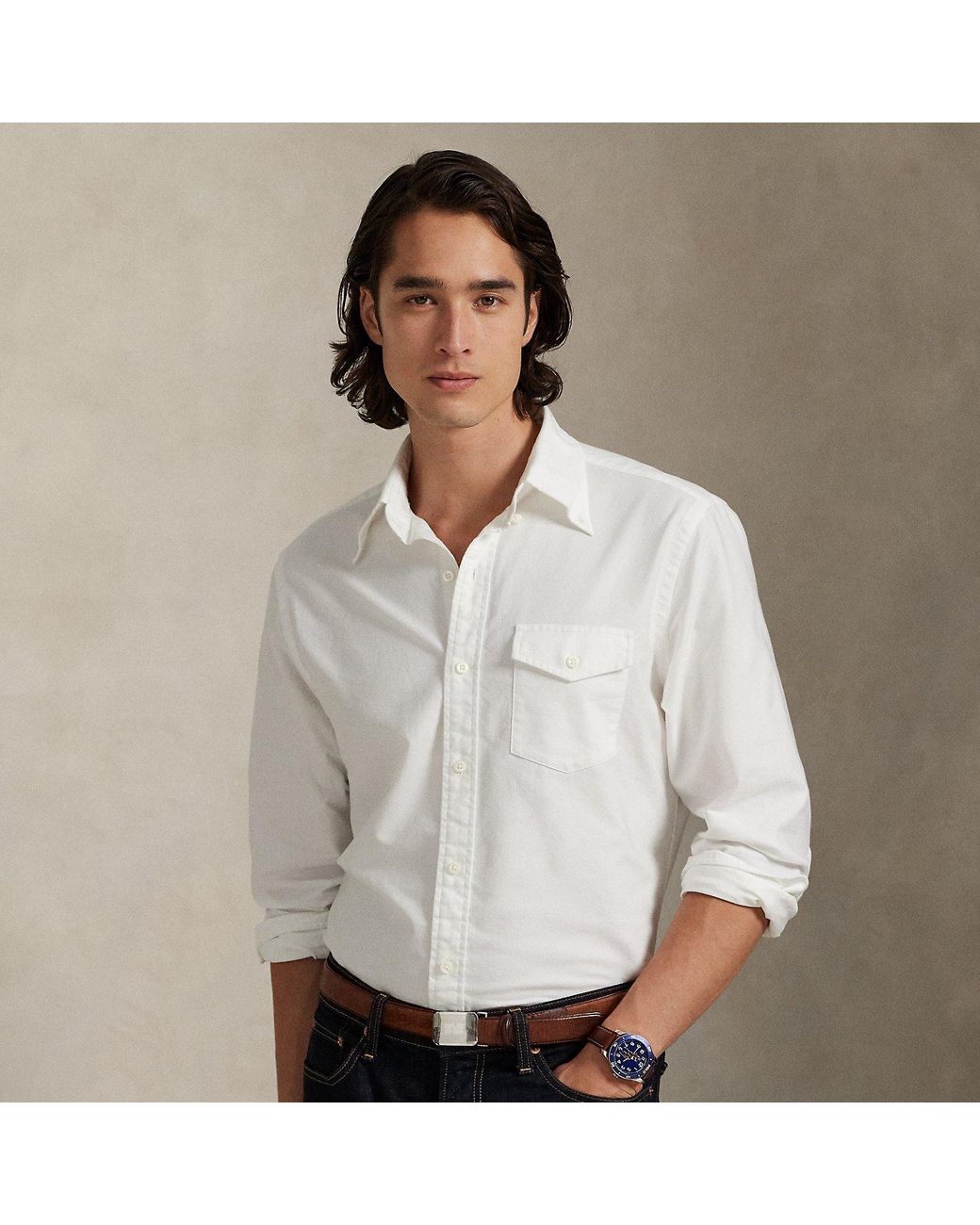 Ralph Lauren Classic Fit Oxford Shirt in White for Men | Lyst