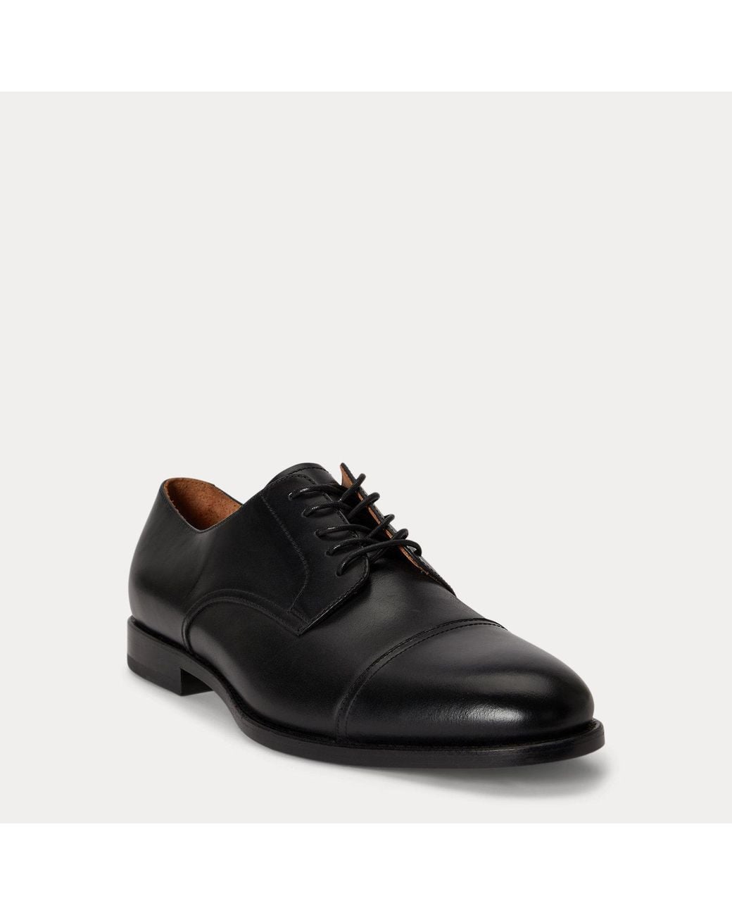 Polo Ralph Lauren Black Owen Leather Cap-Toe Shoe for men