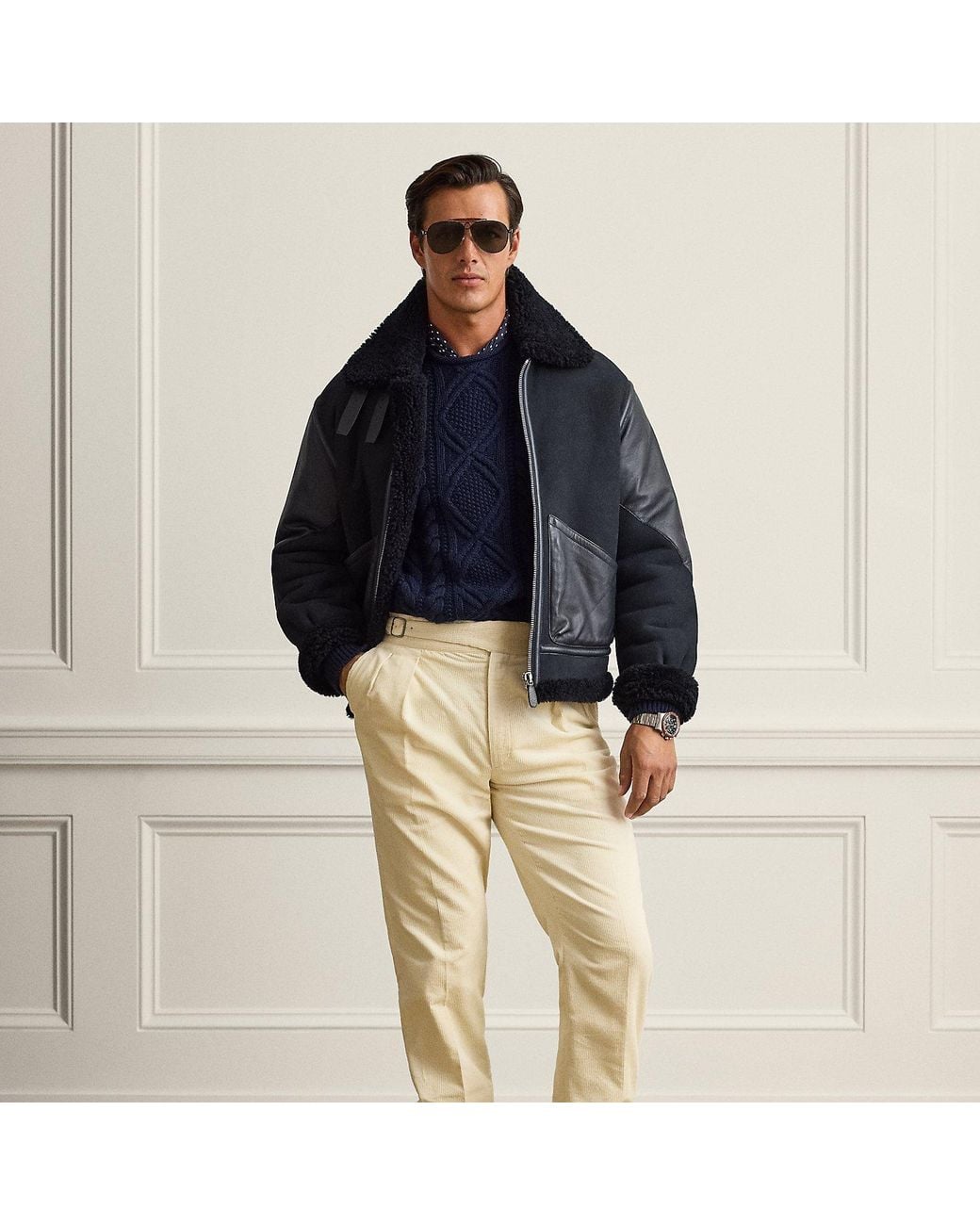 Ralph Lauren Natural Hand-Tailored Corduroy Trousers for men