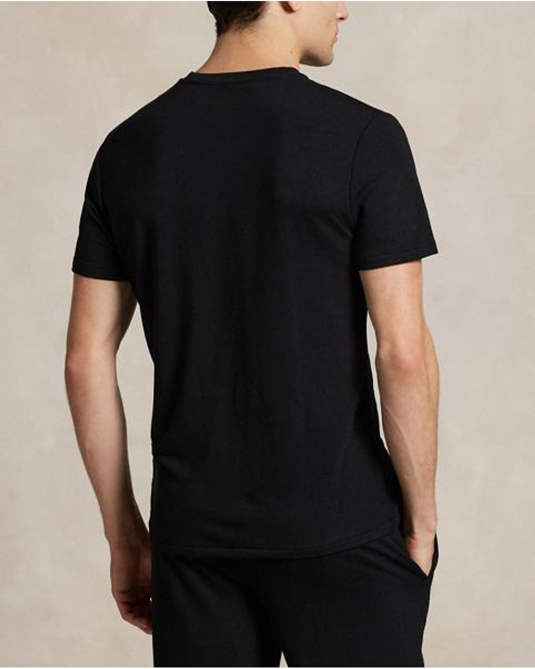 Polo Ralph Lauren Black Logo French Terry Sleep Shirt for men