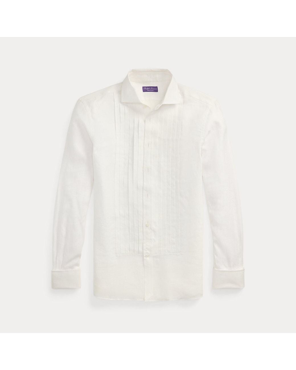 Ralph Lauren White Nm X Rl French Cuff Linen Tuxedo Shirt for men