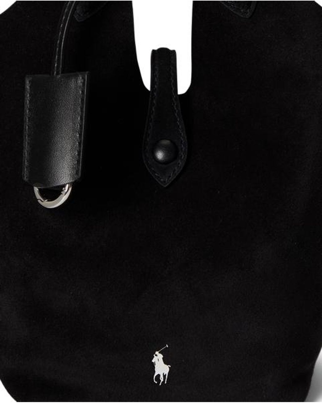 Polo Ralph Lauren Gray Polo Play Suede Small Tote & Crossbody
