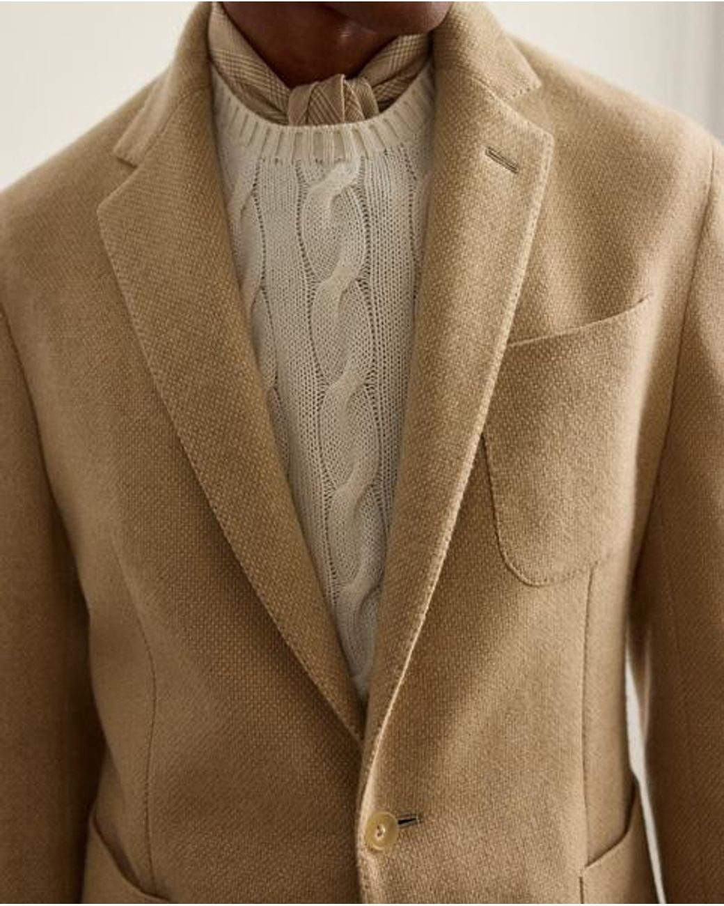 Ralph Lauren Natural Hadley Hand-Tailored Basket-Weave Jacket for men