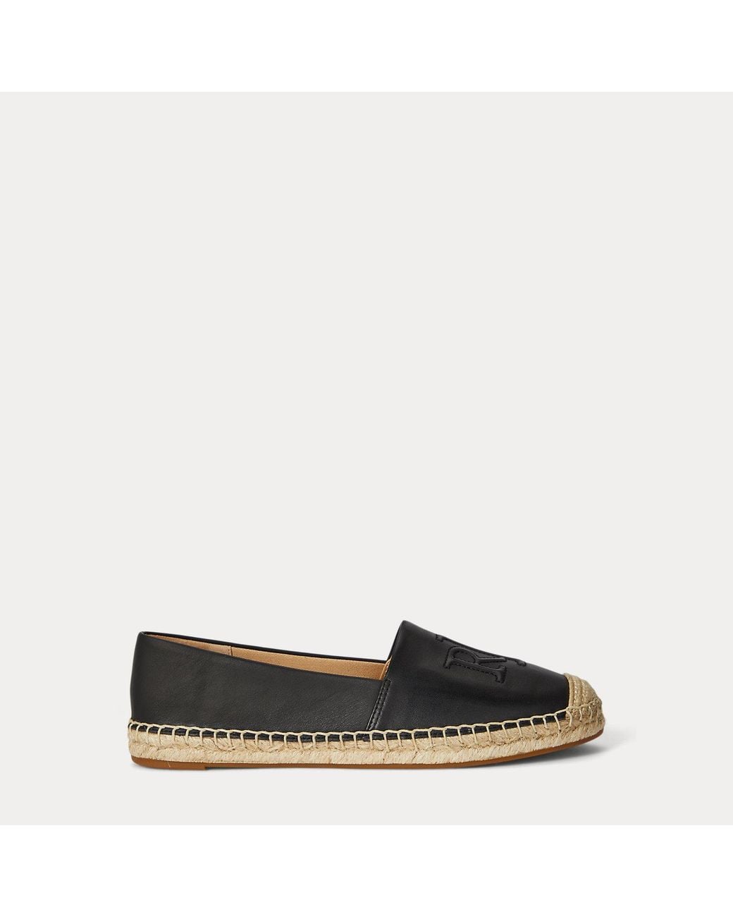 Ralph Lauren Black Cameryn Nappa Leather Espadrille