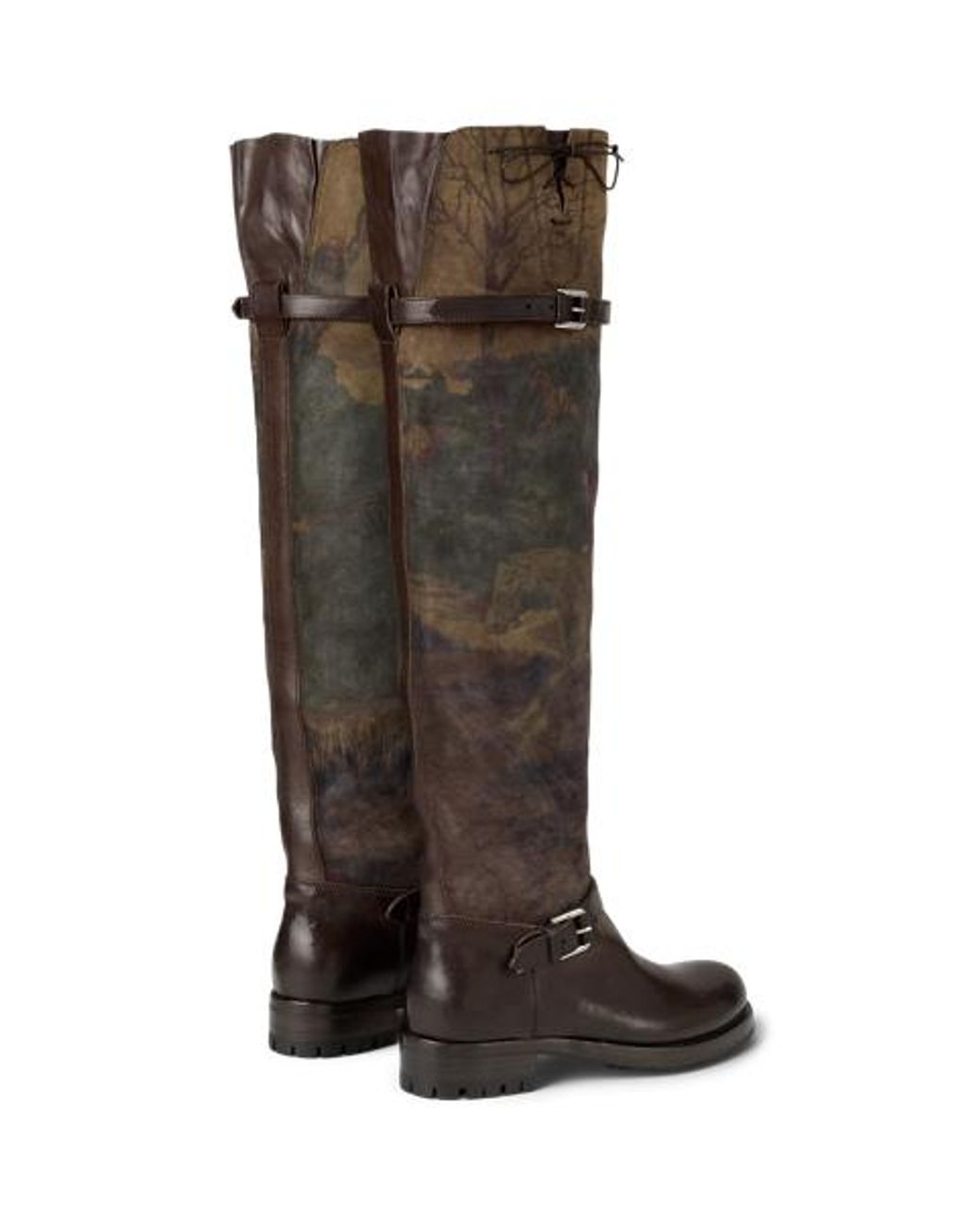 Ralph Lauren Black Waylon Scenic Suede & Vachetta Boot