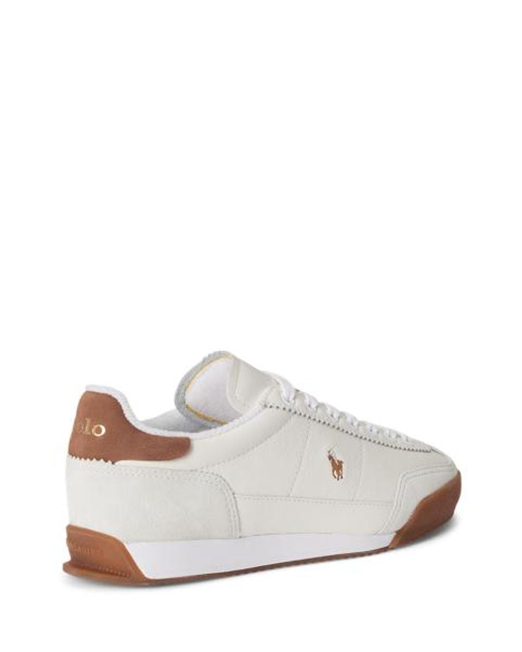Polo Ralph Lauren White Hester Leather Trainer