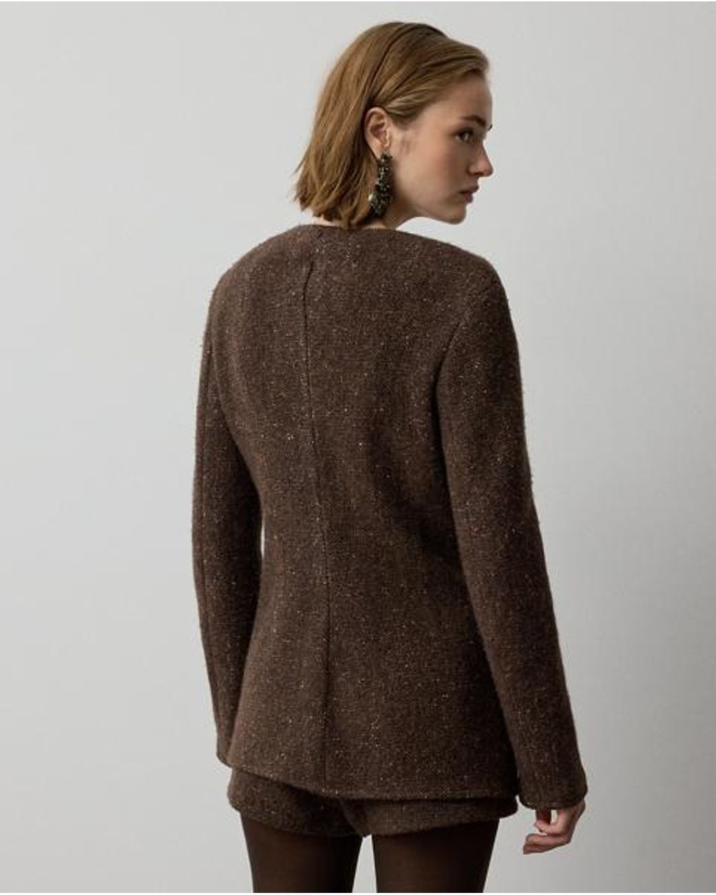 Ralph Lauren Gray Ralph Lauren Alira Wool-Blend Donegal Tweed Jacket