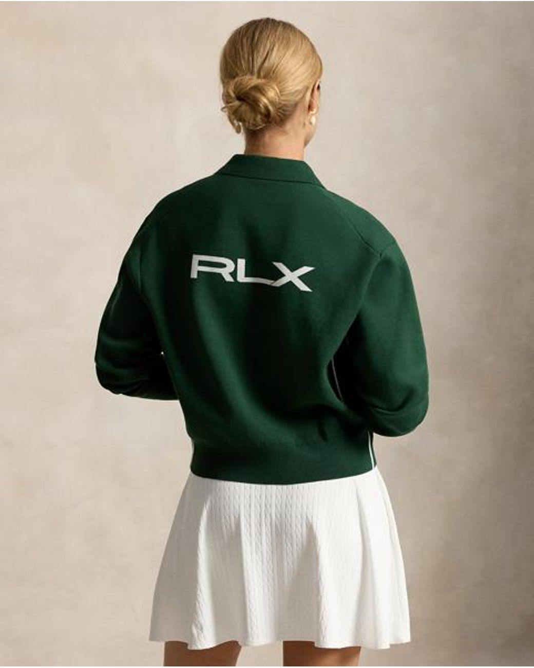 Ralph Lauren Green Polo-Collar Logo Pullover