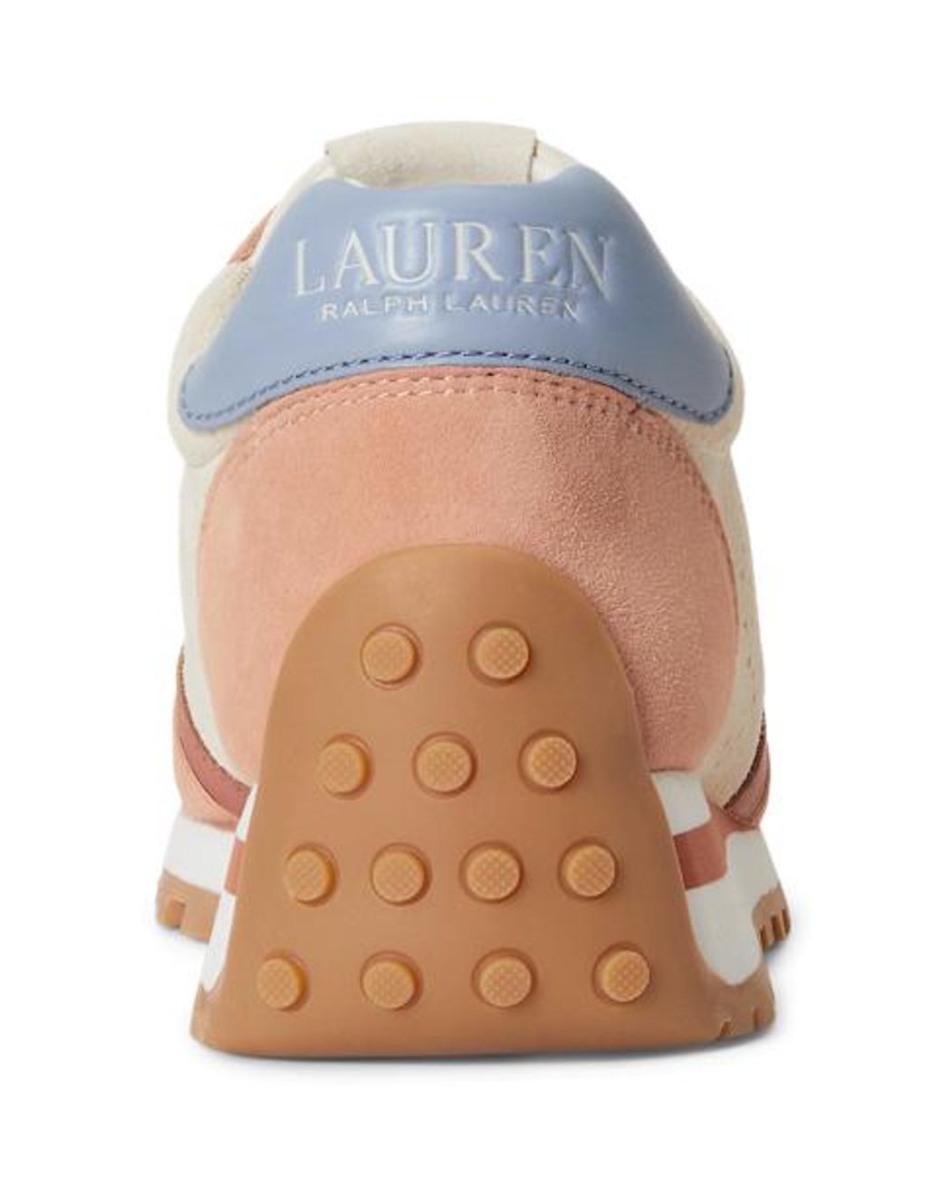 Ralph Lauren Pink Dani Perforated Suede Trainer