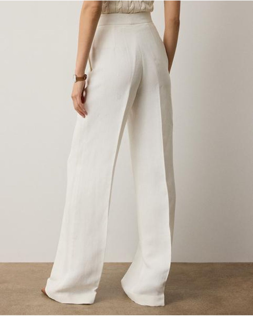 Ralph Lauren White Dean Linen Pant