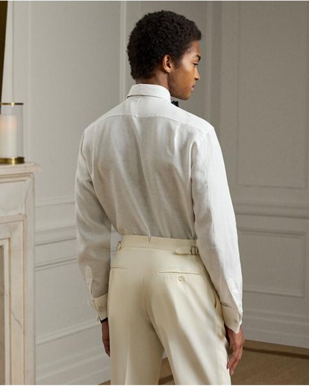 Ralph Lauren White Nm X Rl French Cuff Linen Tuxedo Shirt for men
