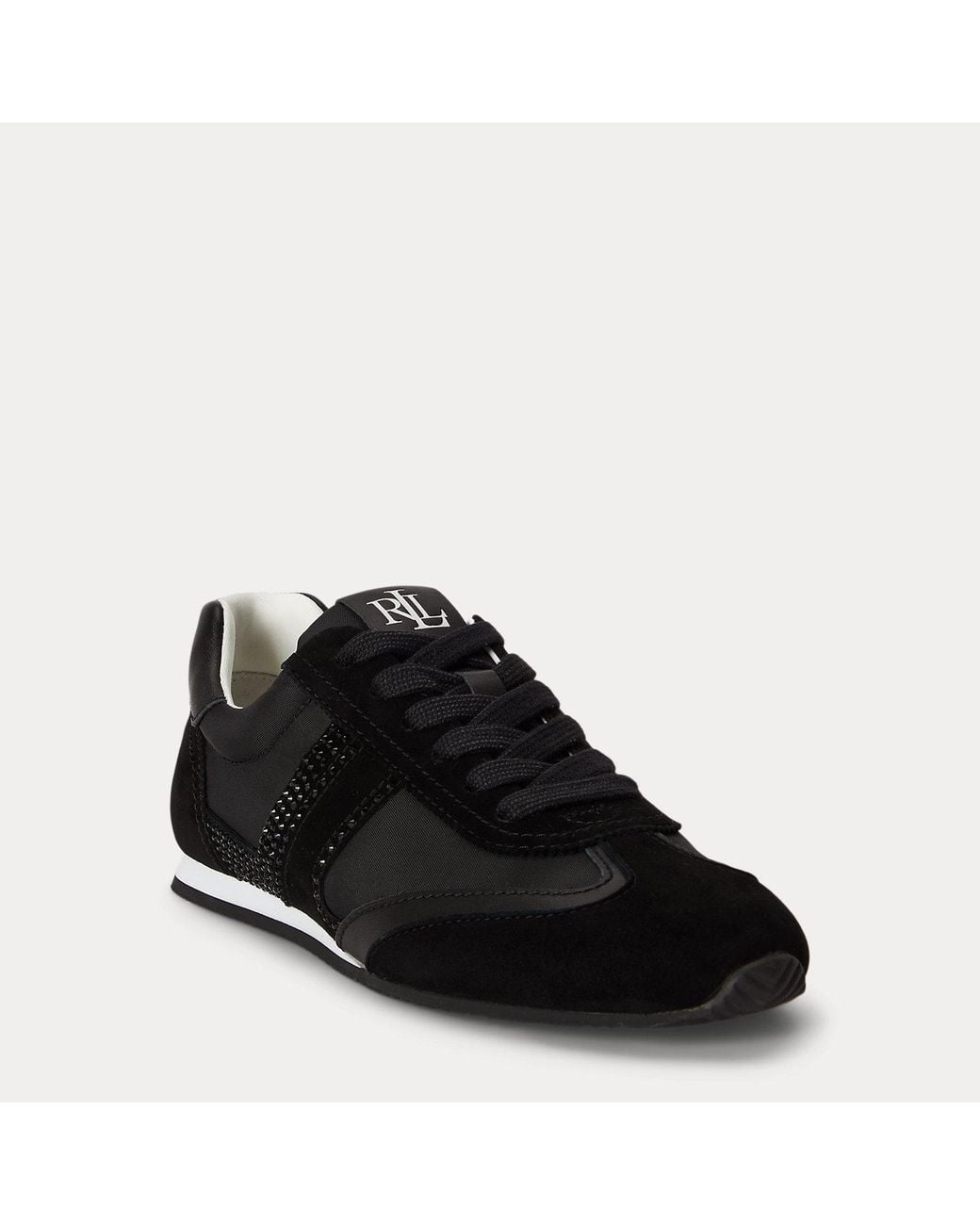 Ralph Lauren Black Dani Embellished Low-Profile Trainer