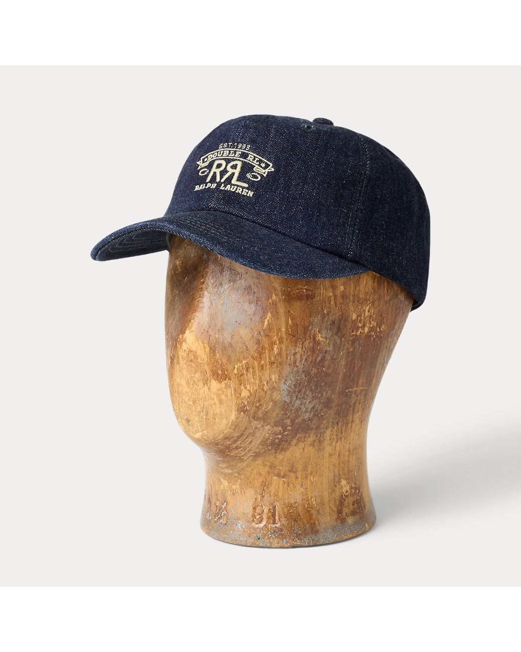 RRL Blue Ranch Logo Denim Ball Cap for men