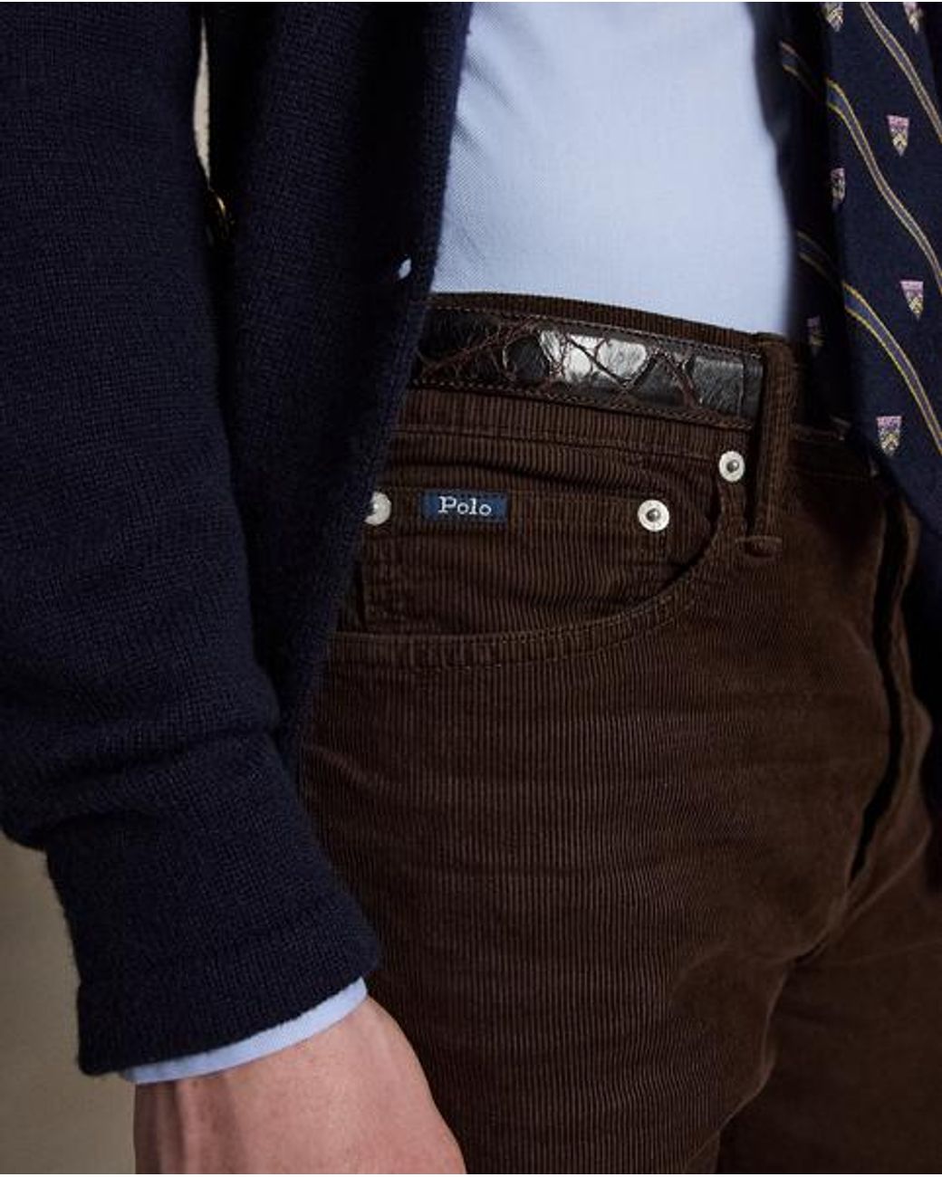 Polo Ralph Lauren Blue Straight Fit Corduroy Trouser for men