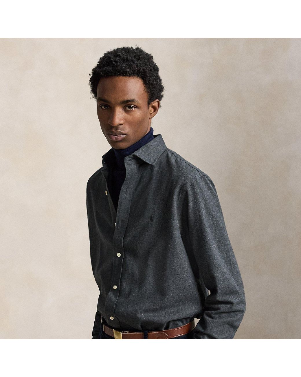 Polo Ralph Lauren Black Custom Fit Performance Twill Shirt for men