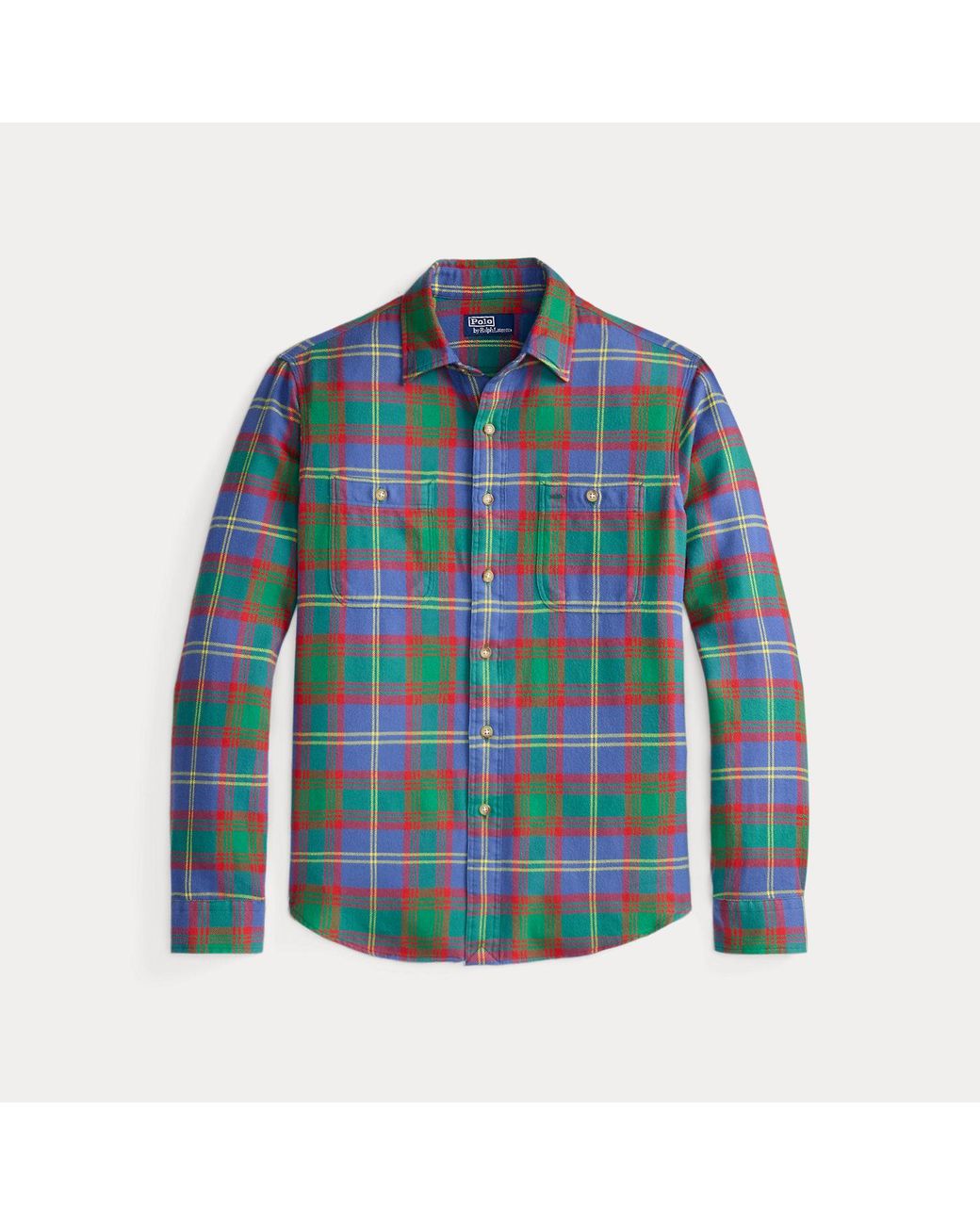 Polo Ralph Lauren Blue Classic Fit Plaid Twill Workshirt for men