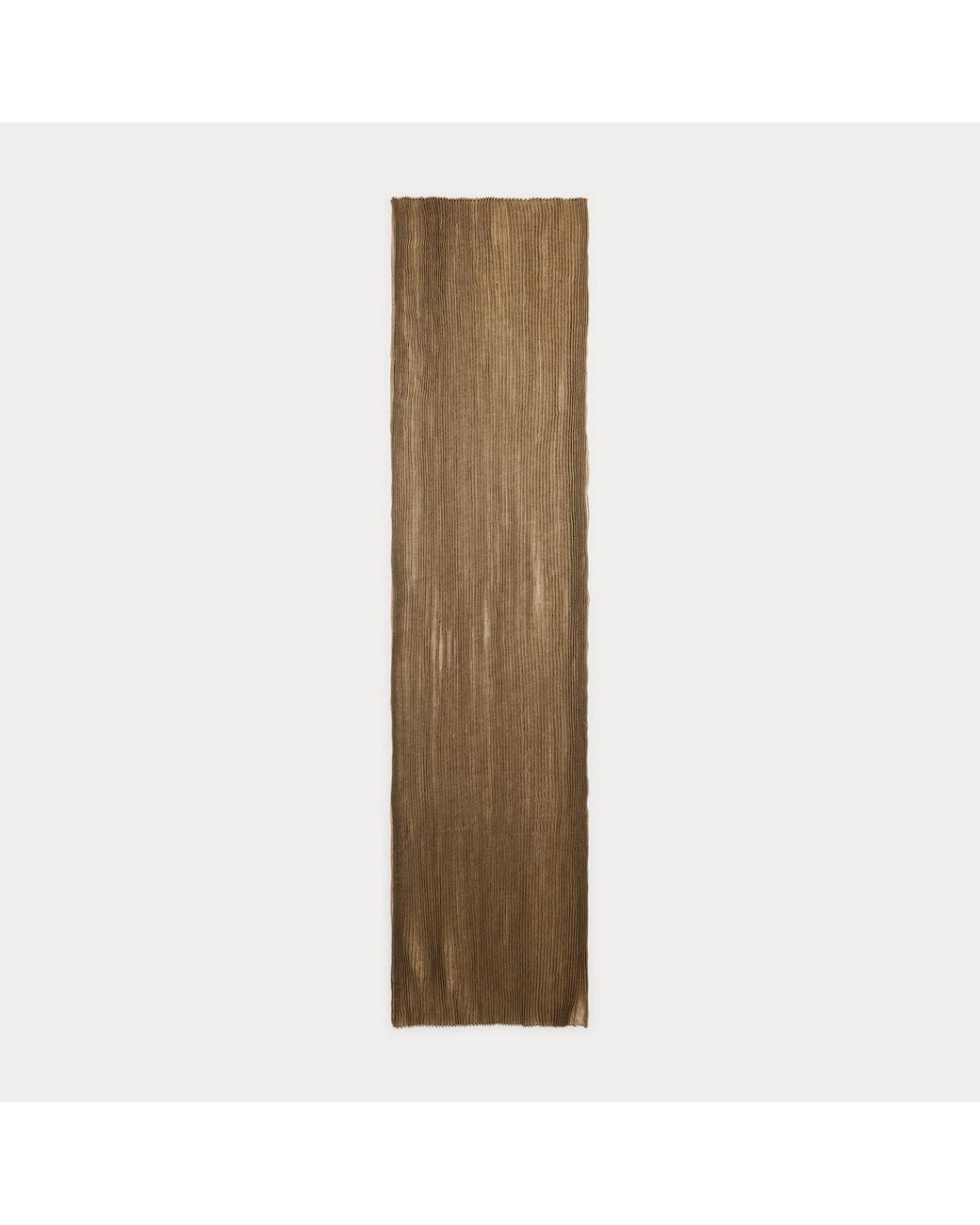 Ralph Lauren Brown Pleated Cashmere Pashmina Scarf
