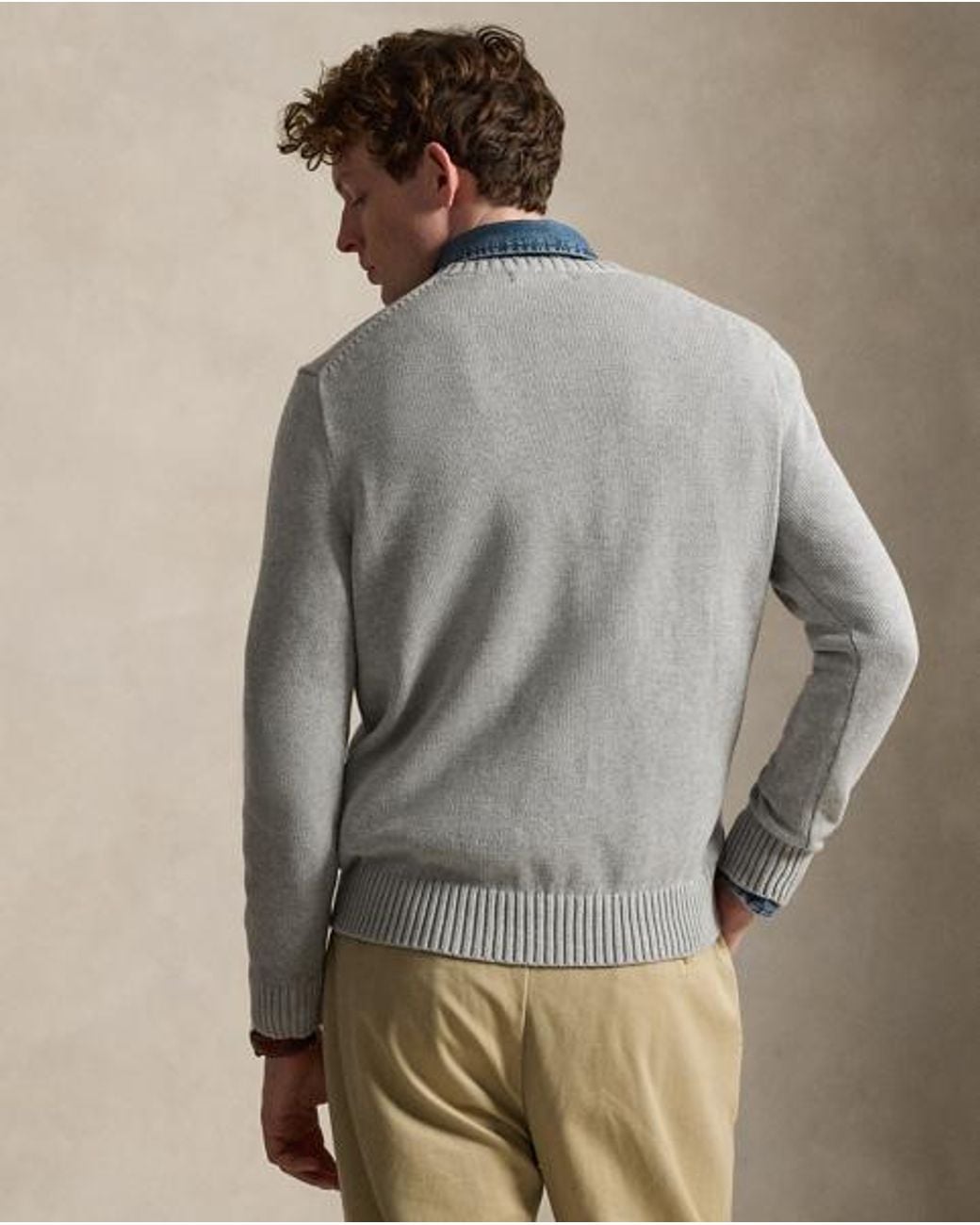 Polo Ralph Lauren Gray Cotton Crewneck Jumper for men
