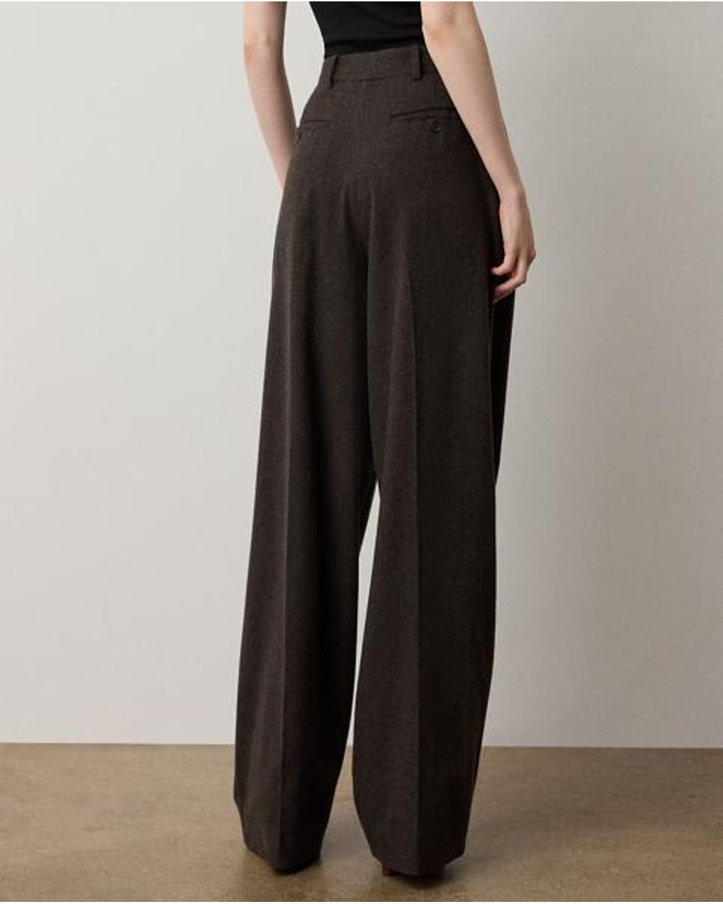 Ralph Lauren Black Clarice Wool Herringbone Pant