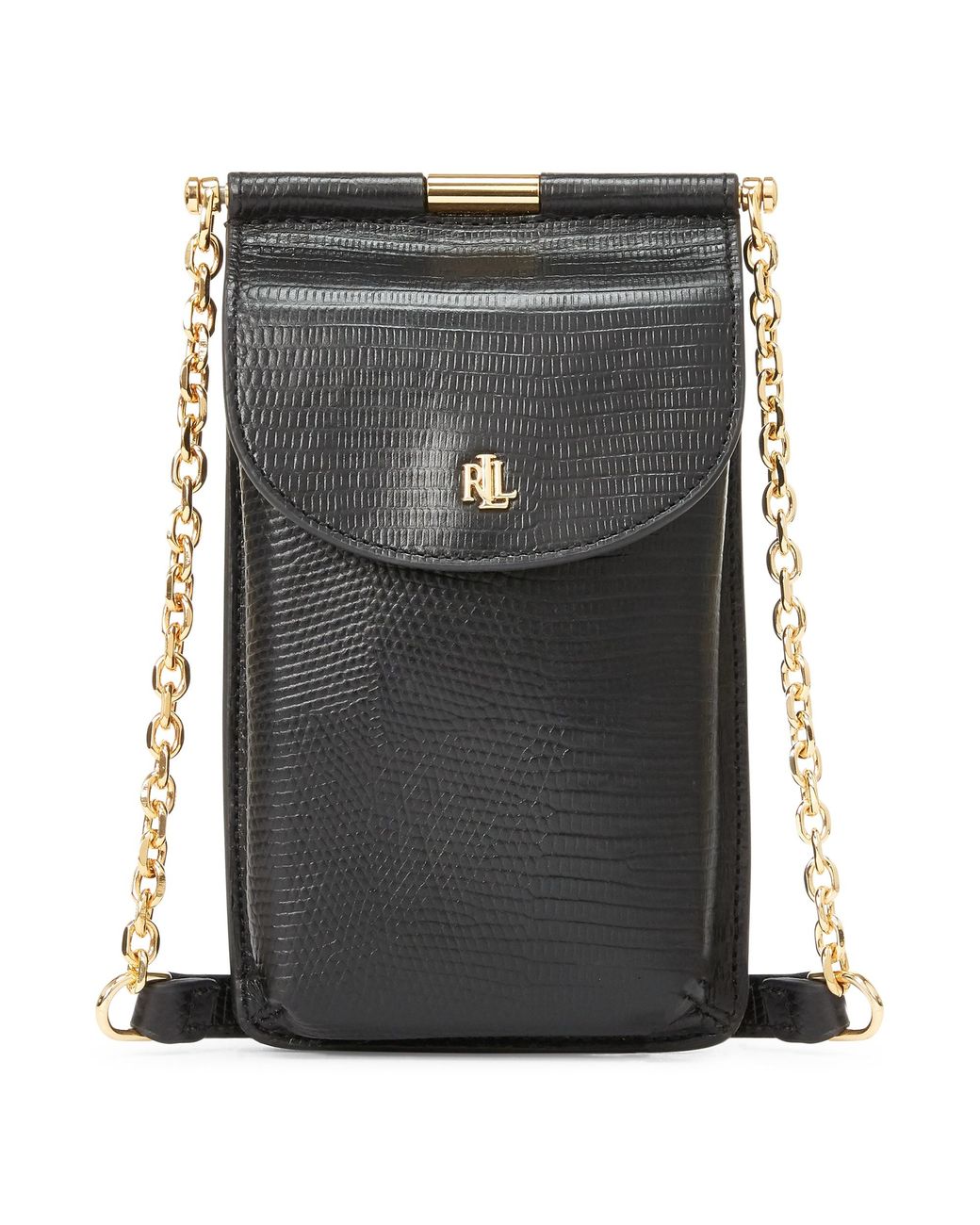 Ralph Lauren Leather Mini Phone Bag in Black Lyst UK