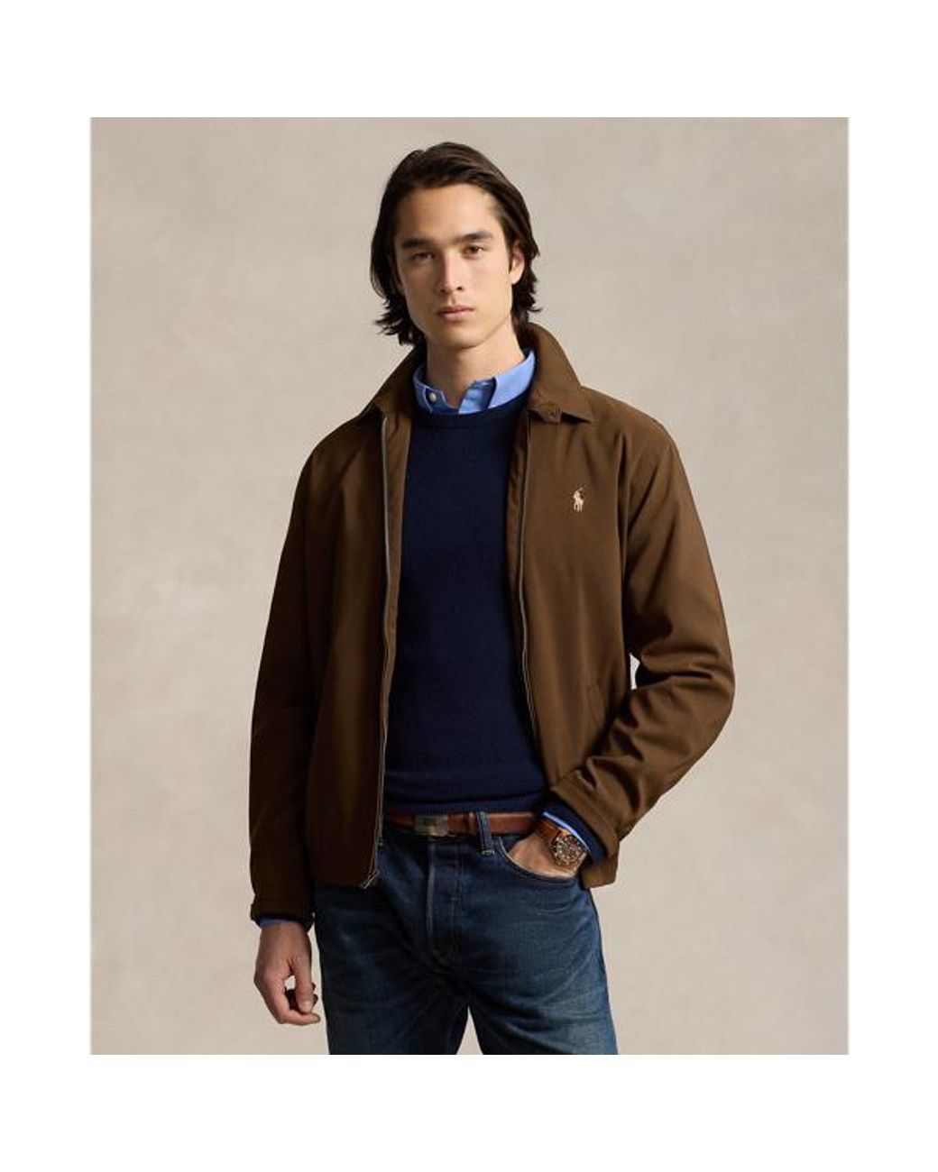 Brown ralph lauren jacket on sale