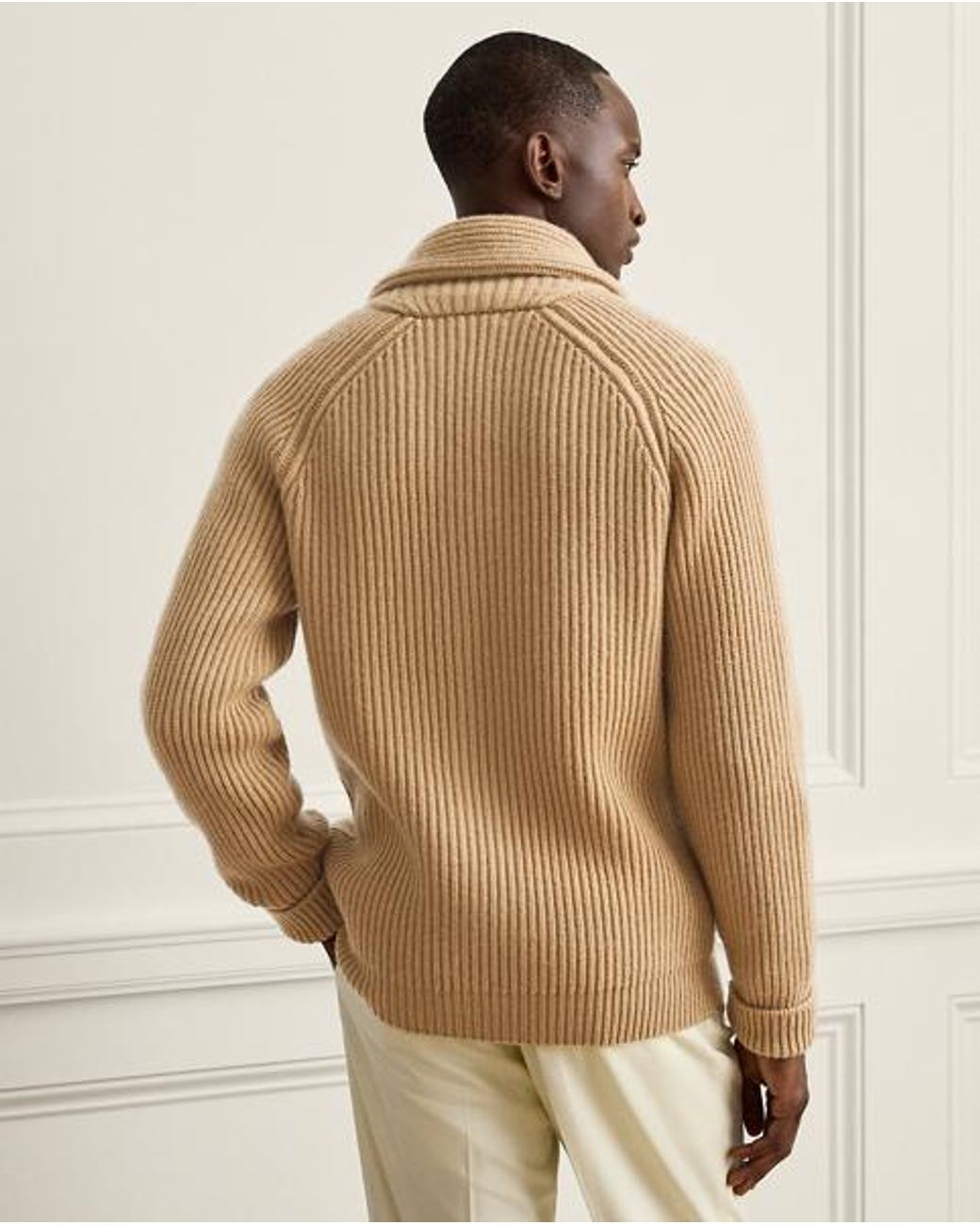 Ralph Lauren Natural Textured Cashmere Shawl Cardigan for men