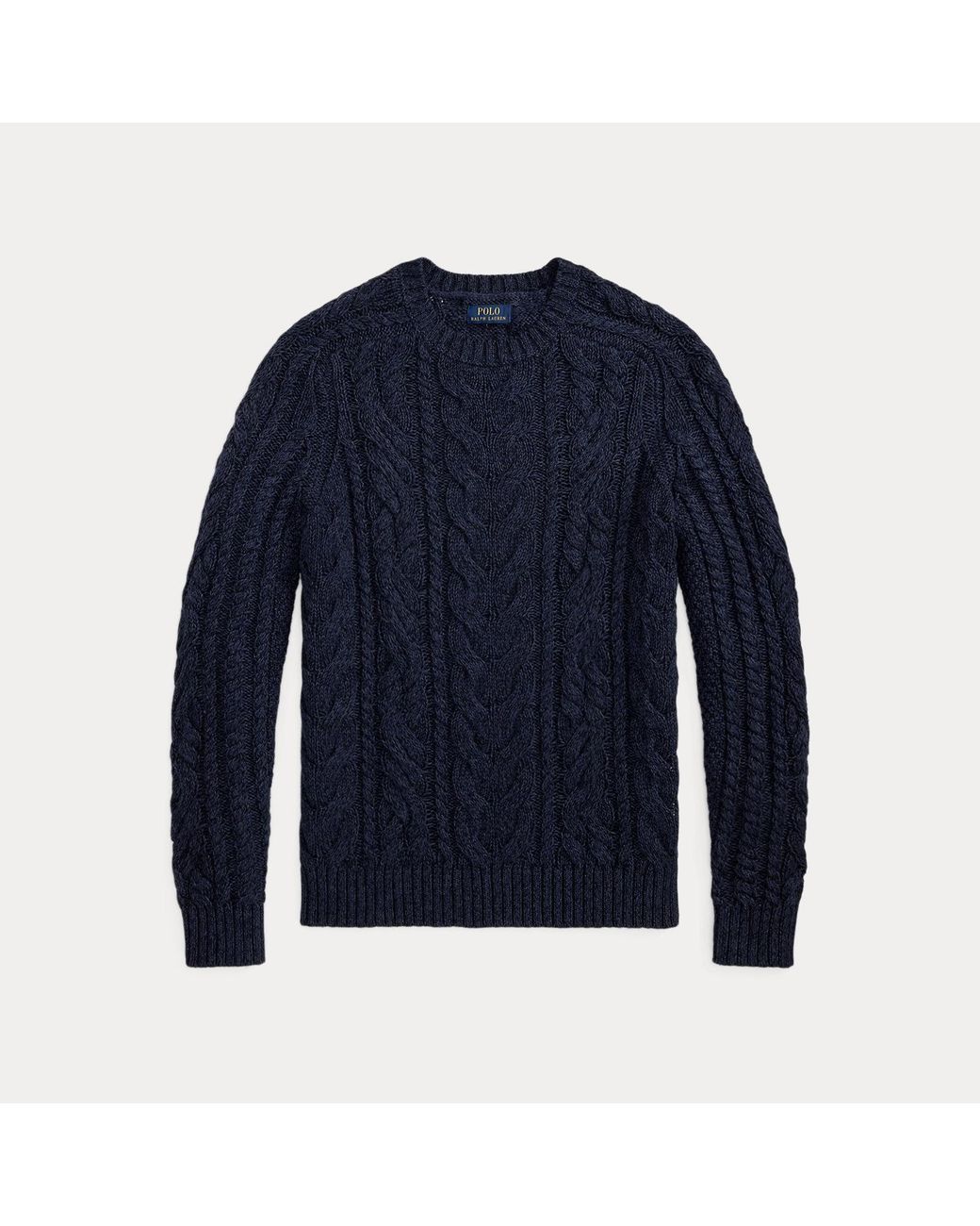 Polo Ralph Lauren Blue Aran-Knit Cotton Jumper for men