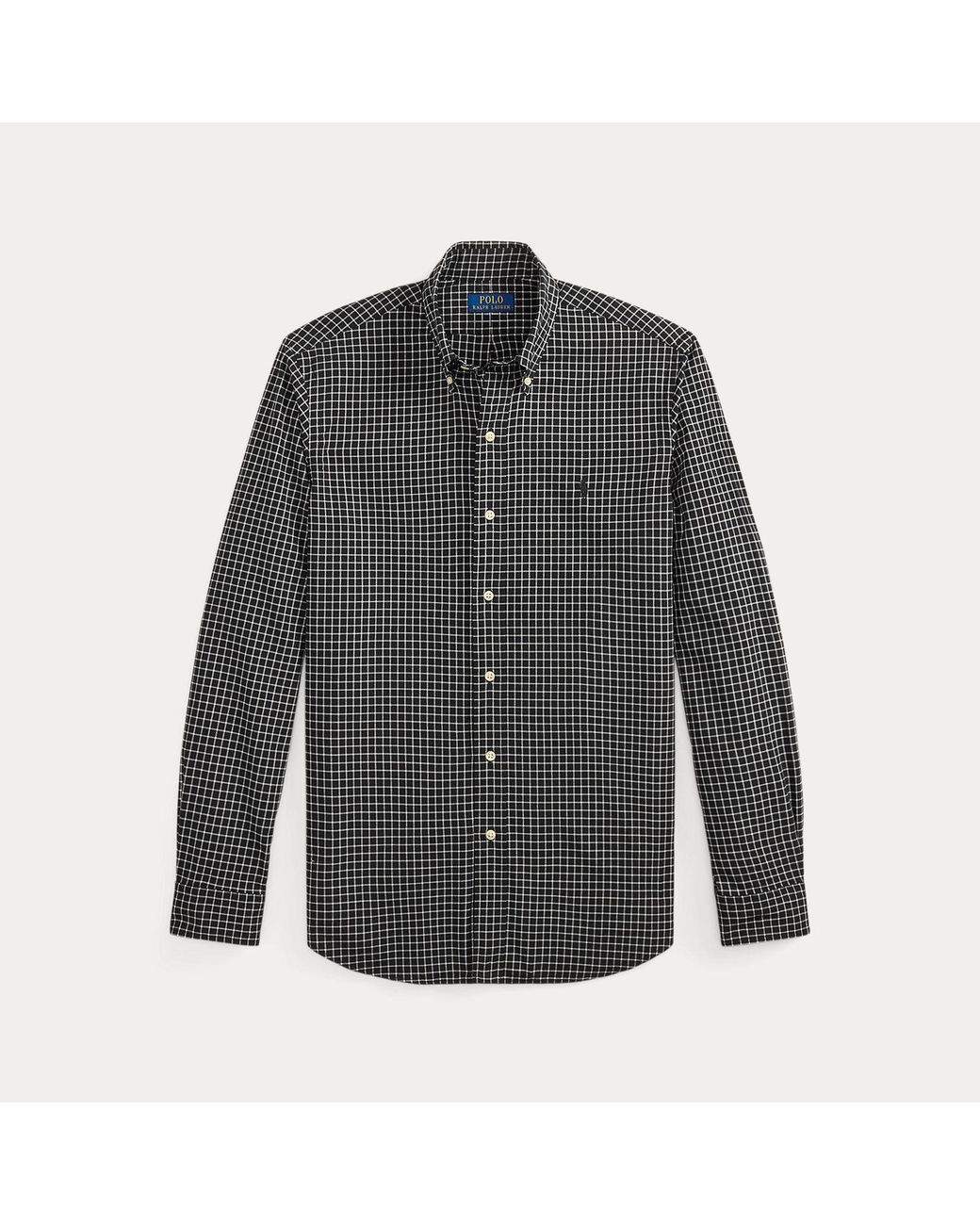 Polo Ralph Lauren Black Custom Fit Plaid Twill Shirt for men