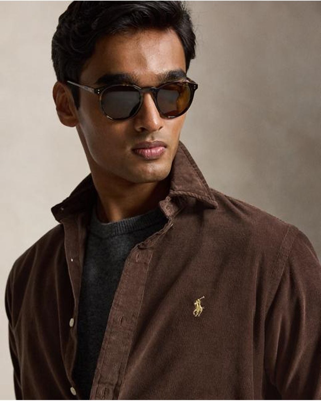 Polo Ralph Lauren Brown Custom Fit Corduroy Shirt for men