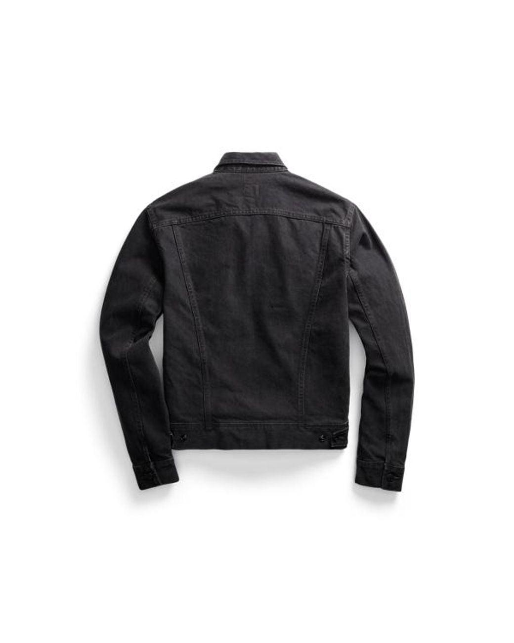 RRL Worn-in Black Denim Trucker Jacket for men