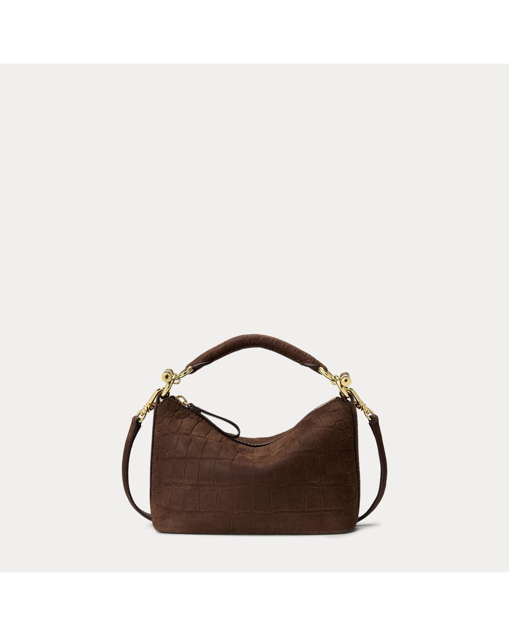 Ralph Lauren Green Embossed Nubuck Mini Blaike Shoulder Bag