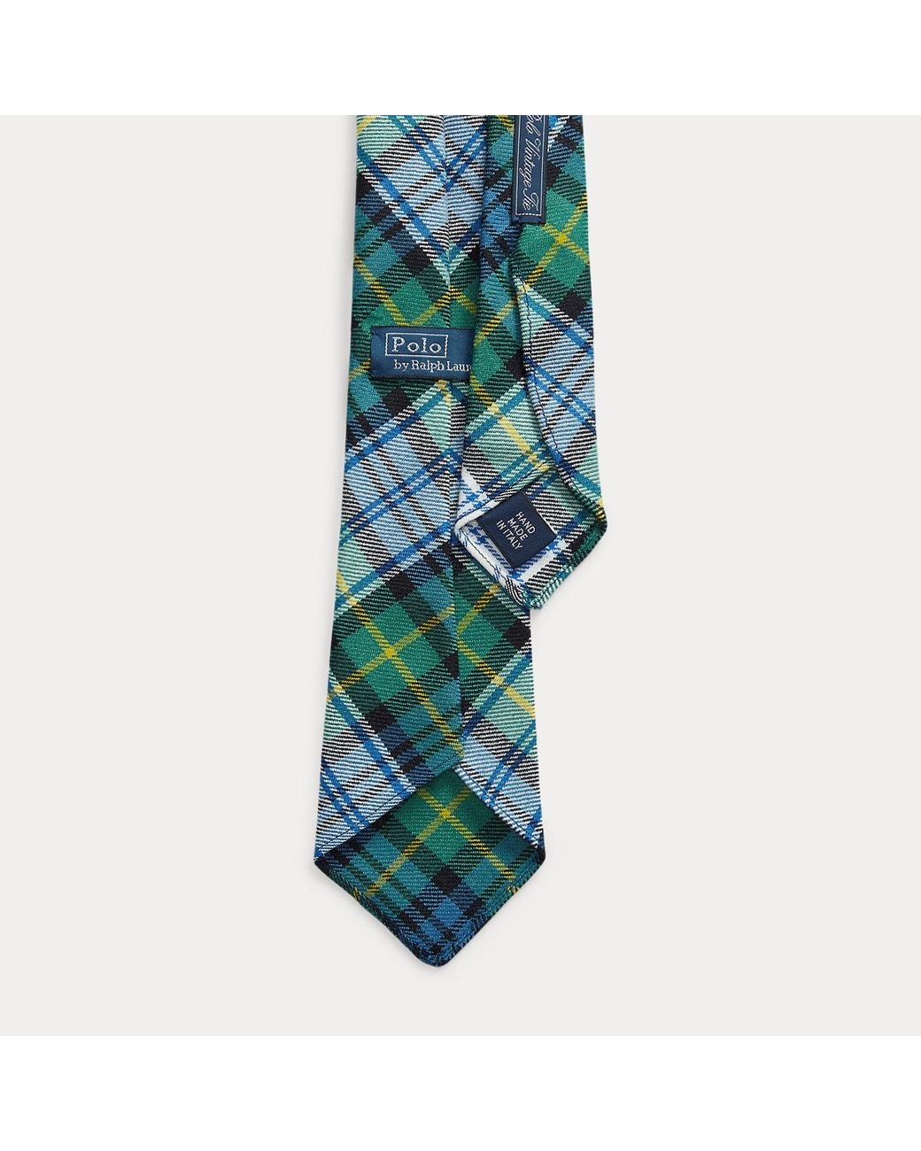 Polo Ralph Lauren Green Vintage-Inspired Tartan Wool Tie for men