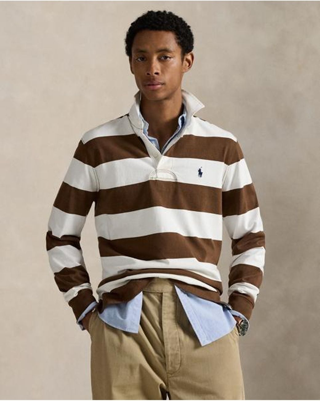 Polo Ralph Lauren Brown The Iconic Rugby Shirt for men